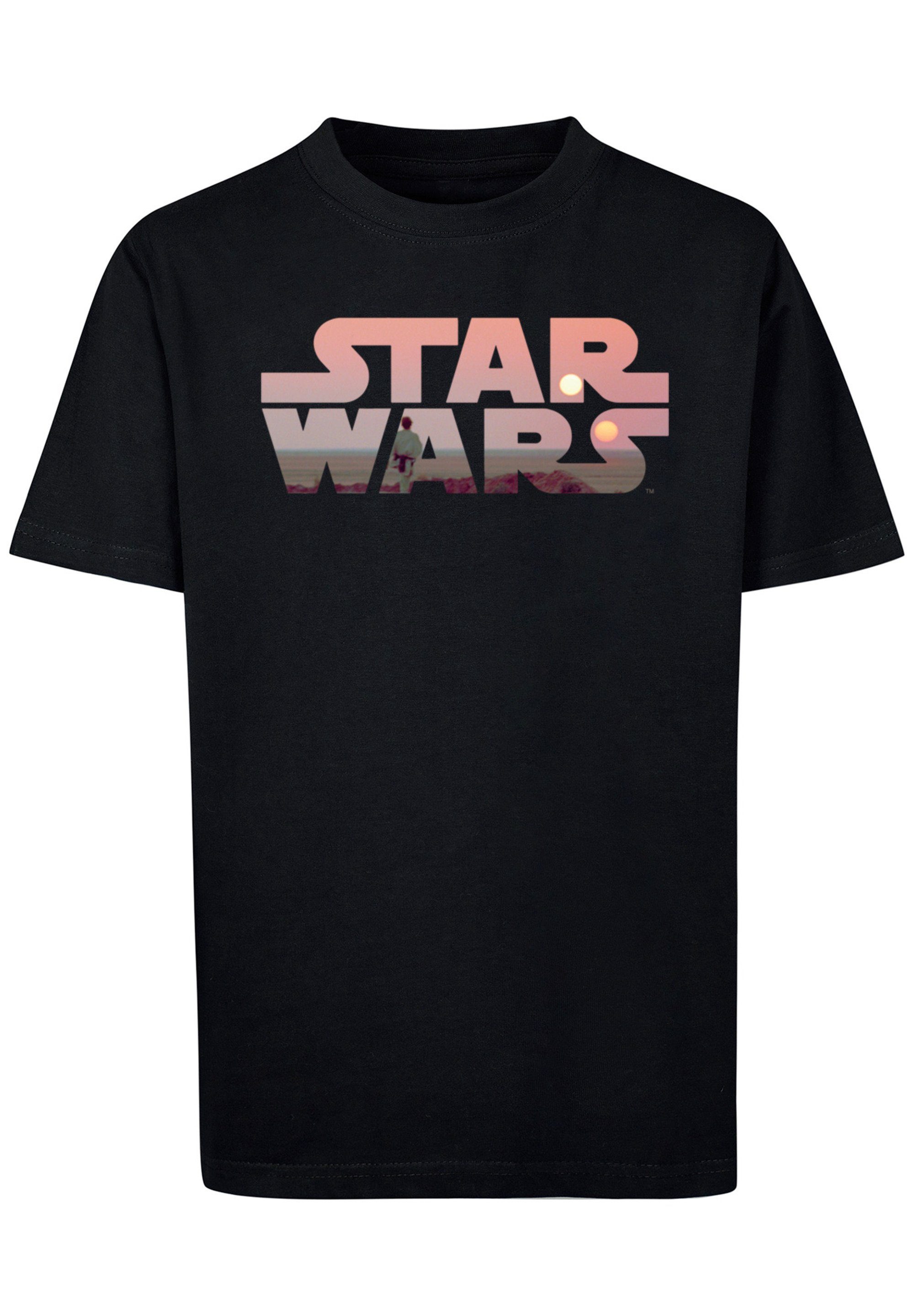 F4NT4STIC Kurzarmshirt Kinder Star Wars Logo (1-tlg) Basic Tee Tatooine Kids black with