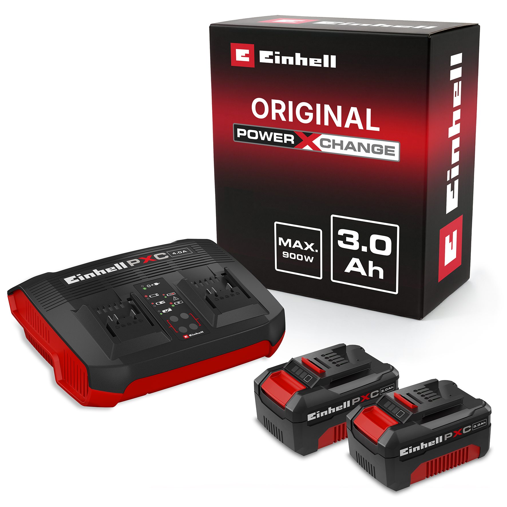 Einhell 2x 3,0Ah & Twincharger Kit Akku Starter-Set, 18 V, 3 Ah, inkl. Ladegerät