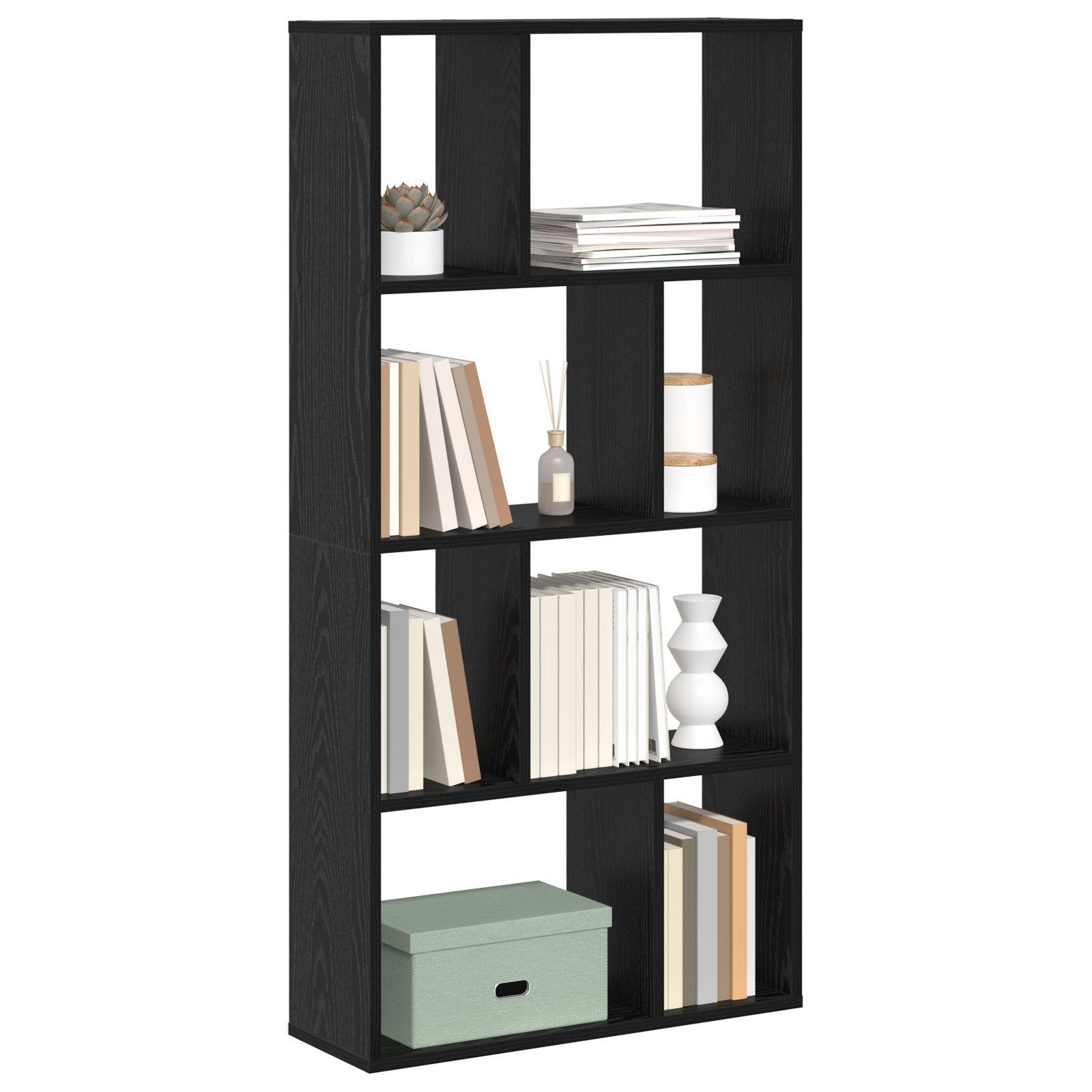 vidaXL Bücherregal Schwarzes Eichenbuchregal Schwarze Eiche günstig online kaufen