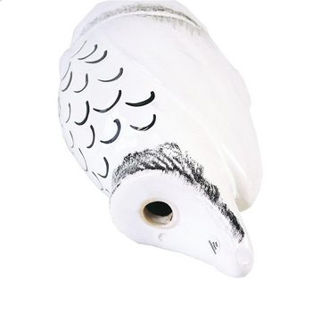 Tangoo Gartenfigur Tangoo Keramik-Vogel Eule weiß mit schwarzen Akzenten, (Stück)