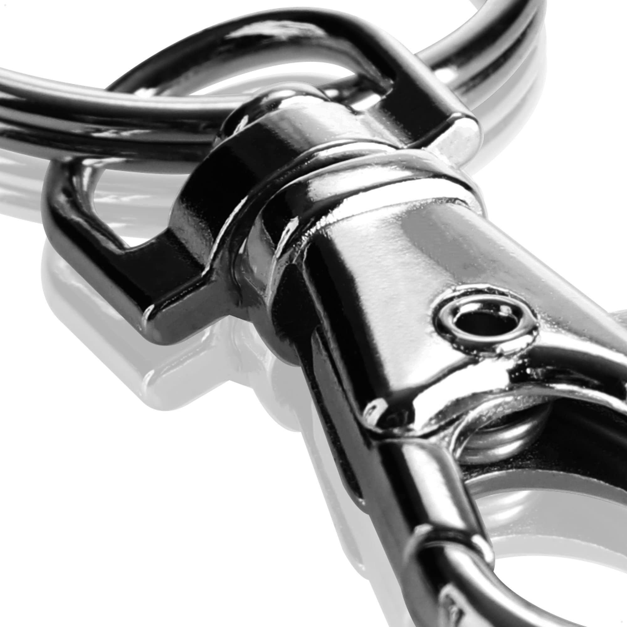 com-four Karabiner Karabinerhaken mit Schlüsselring, (20 St), Karabiner mit Drehgelenk für Schlüsselanhänger - 55 mm – Bild 2 von 5