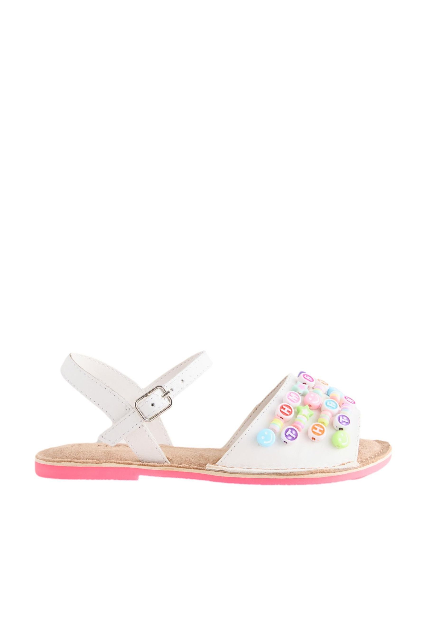 Perlenbestickte Sandalen Sandale