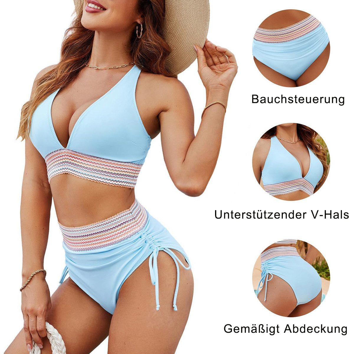 HOMELIVE Badeanzug Highwaist-Bikini-Hose Bikini-Top Highwaist-Bikini-Hose B günstig online kaufen