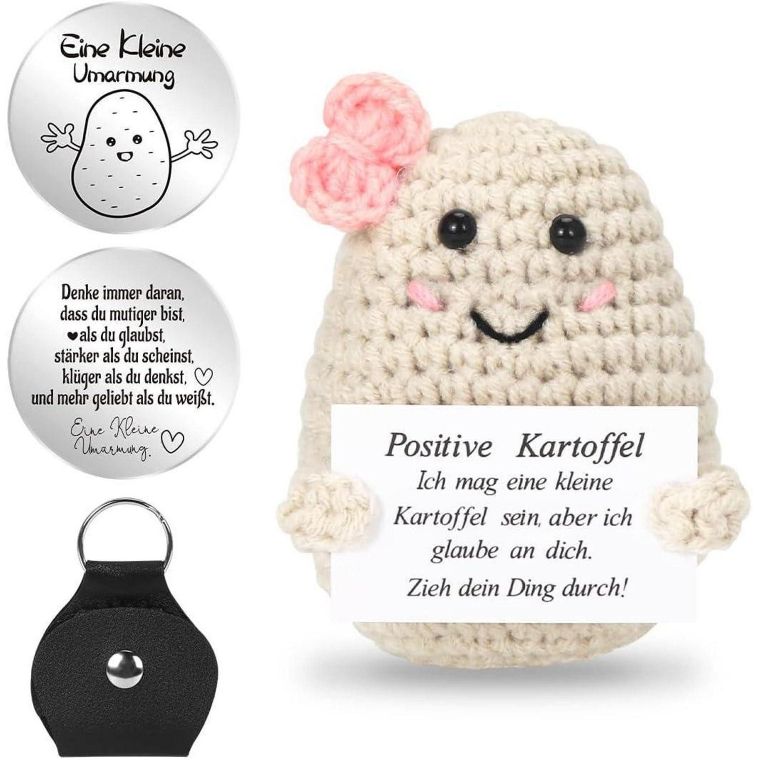 LuxusKollektion Dekohänger Strickwolle Kartoffel Puppe Positive Energiekarte Glücksbringer
