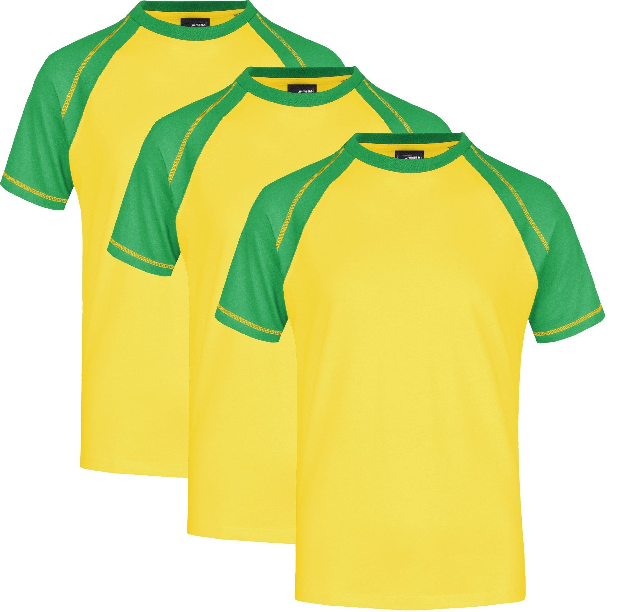 T-Shirt 3er-Pack Sportliches Herren T-Shirt mit Raglanärmeln JN010