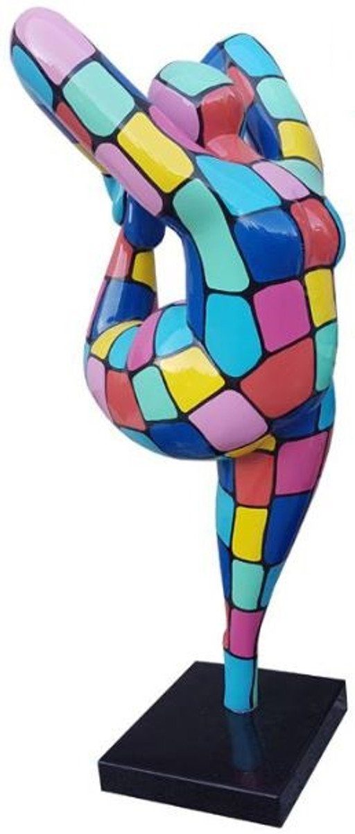 Skulptur Designer Deko Skulptur Akrobatische Frau Mehrfarbig H. 200 cm - Wetterbeständige Dekofigur - Gartendeko Skulptur - Gartenfigur