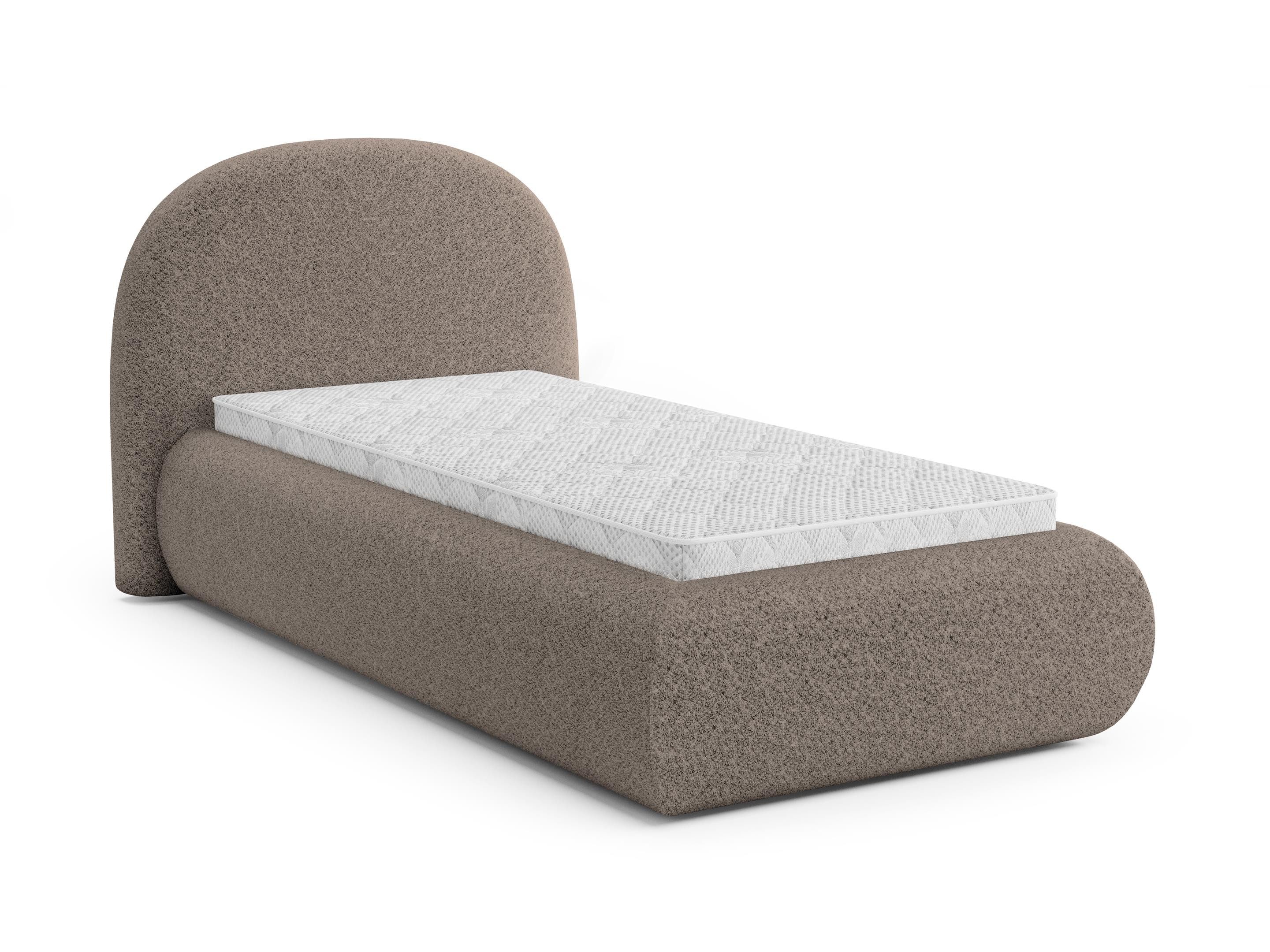 Beautysofa Polsterbett MOTTI 90x200 mit Bettkasten und gepolstertem Kopfteil (mehrere Farben, Bouclé-Stoff), wahlweise ohne Matratze oder mit Matratze – Bild 2 von 5