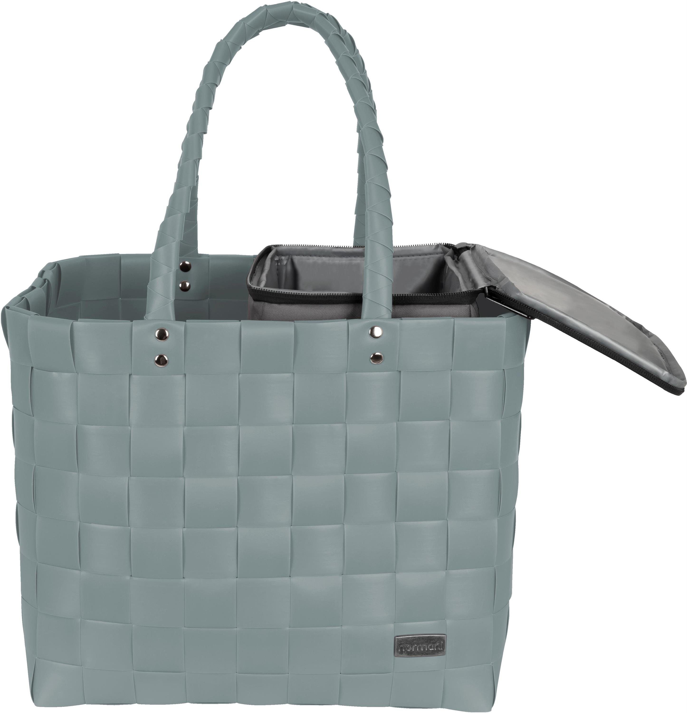 normani Einkaufskorb Flechtkorb mit kleiner Kühltasche, 20 l, Einkaufskorb mit kleine Kühlbox