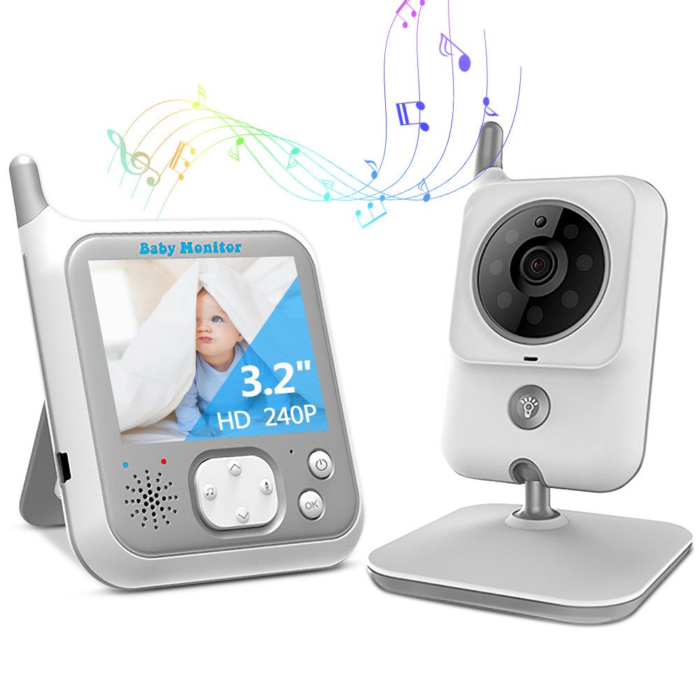 Babyphone Babyphone mit Kamera 3.5 Zoll Video-Babyphone LCD babyfon 8 Schlaflied