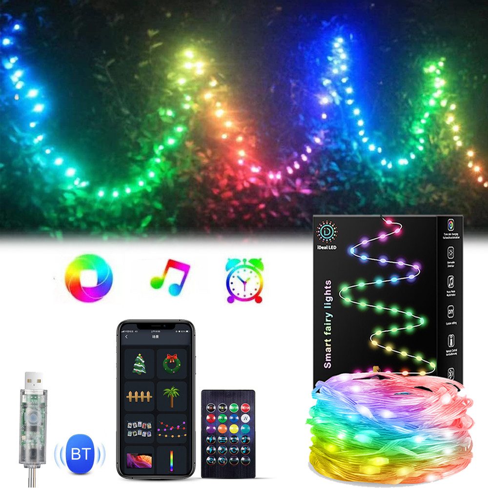 LED Dekolicht LED Lichterkette RGB Farbwechsel Draht Micro Lichtschlauch Beleuchtung