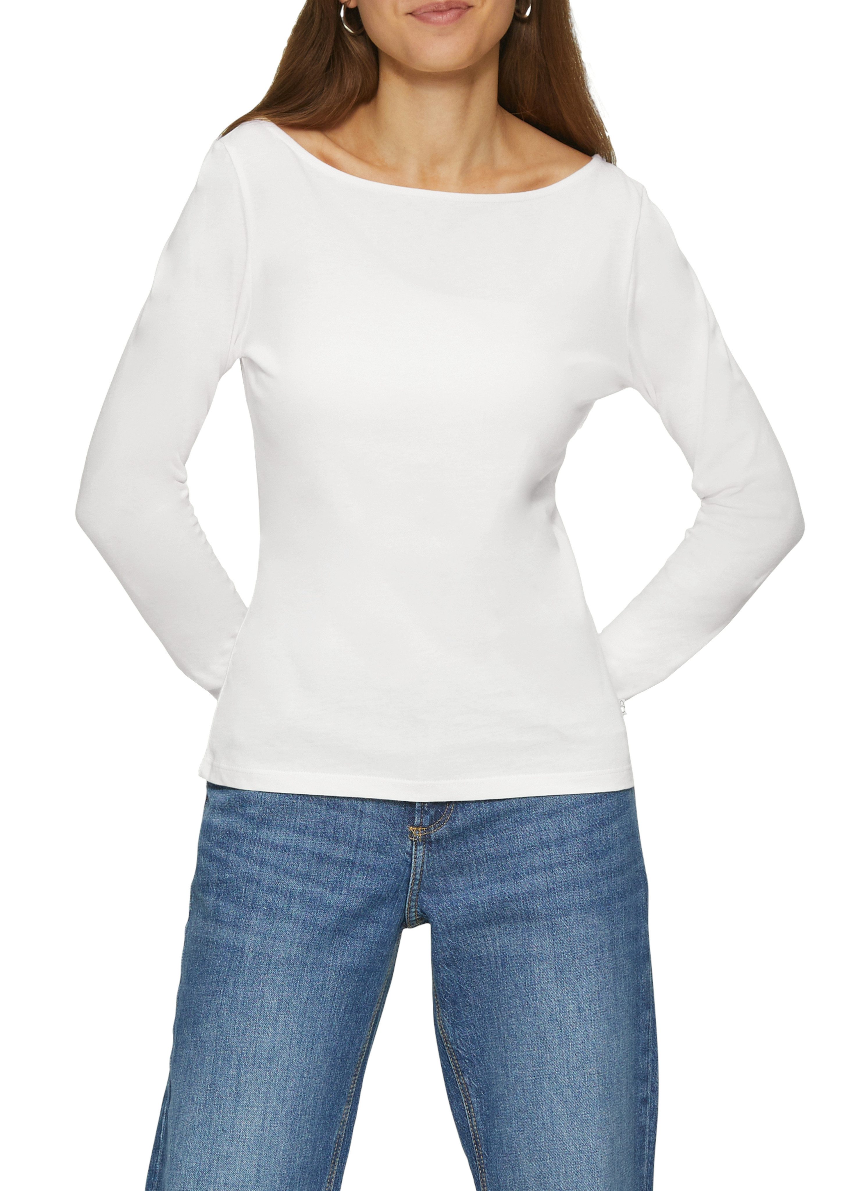 QS Longsleeve mit U-Boot Ausschnitt günstig online kaufen