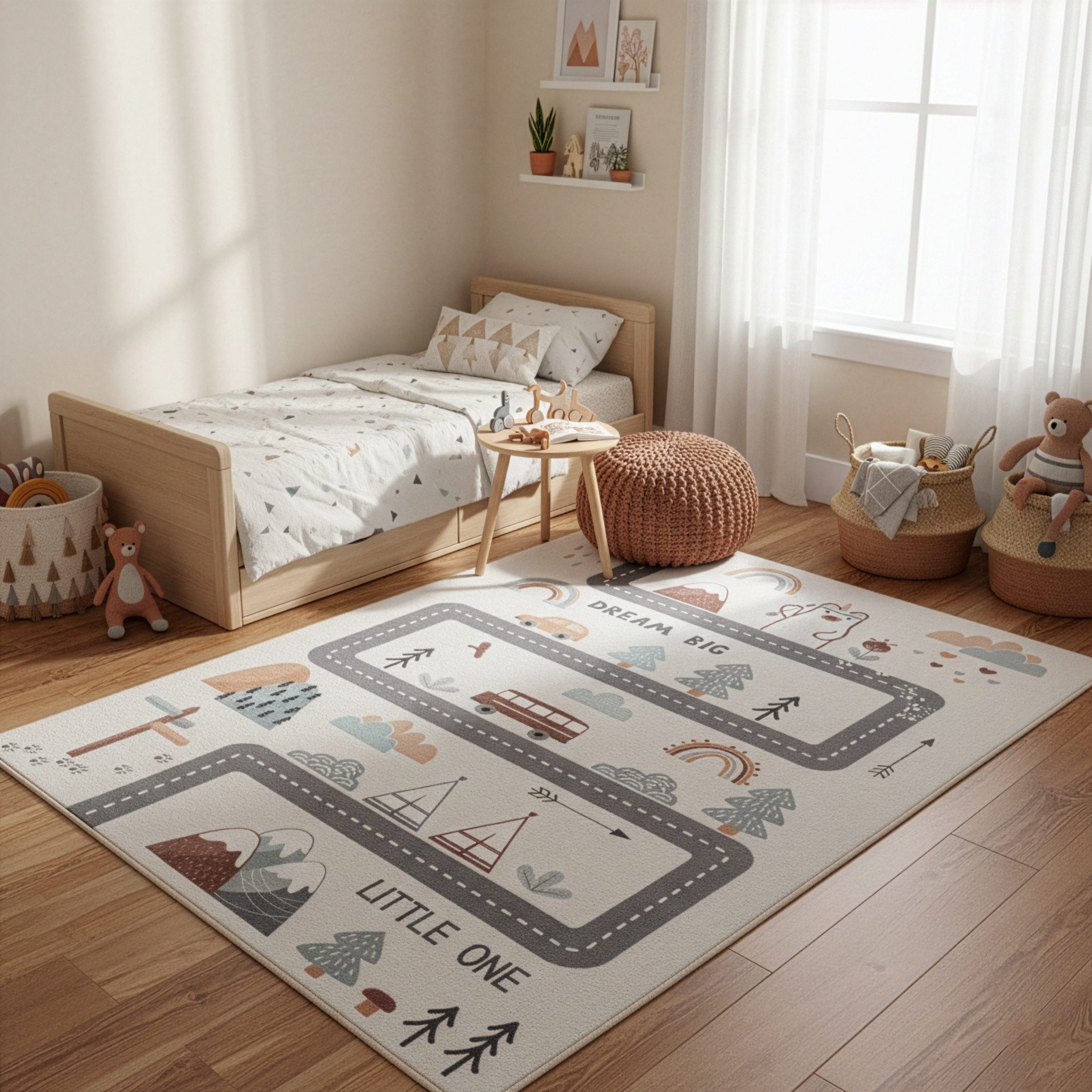 Teppium Teppich Straßen Spielteppich Kinder, Rechteckig, Höhe: 5 mm, Teppich Kinderzimmer