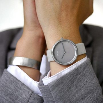 M&M Quarzuhr Armbanduhr Damen Leder Circle Minutes, (1-tlg), 36 mm, Analoguhr rund mit Lederarmband, Designer Uhr, deutsche Manufaktur, inkl. edles Etui