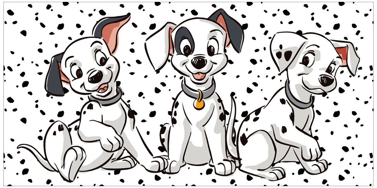 Disney Strandtücher Disney Bambi + 101 Dalmatiner 2er-Set Cartoon Hunde 70x140cm, Frottee (1-St)