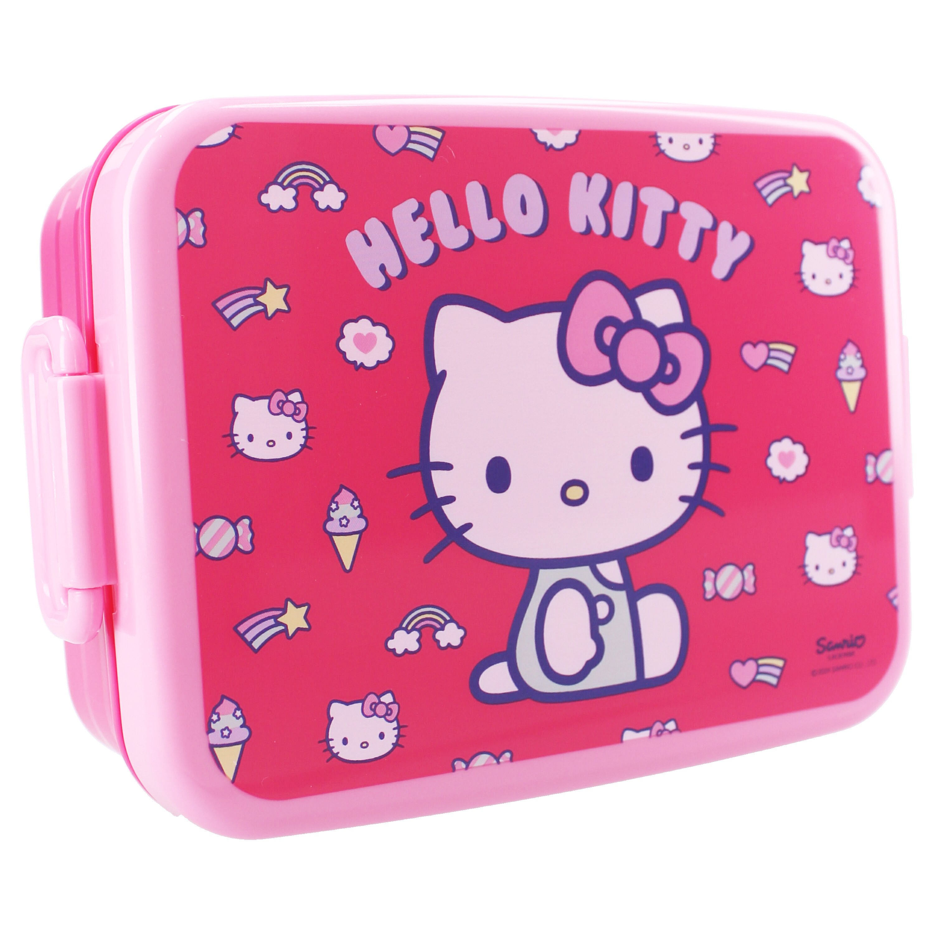 Hello Kitty Lunchbox Hello Kitty 2 tlg. Kinder Set Brotdose XL Alu Trinkflasche 500 ml, (2-tlg., Spar-Set)