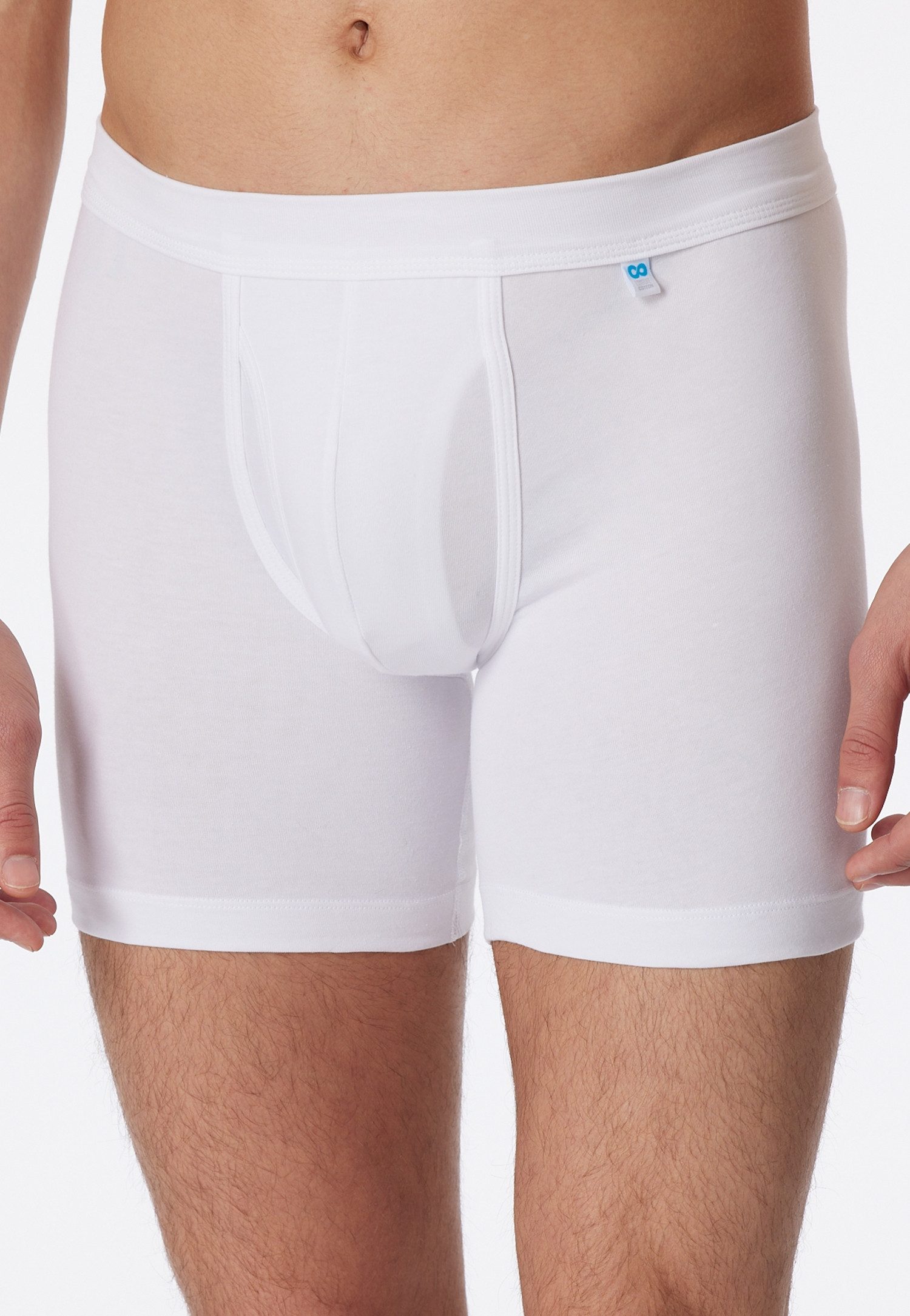 Schiesser Lange Unterhose Long Life Cotton mit Eingriff, Cotton-Mix, elastischer Bund