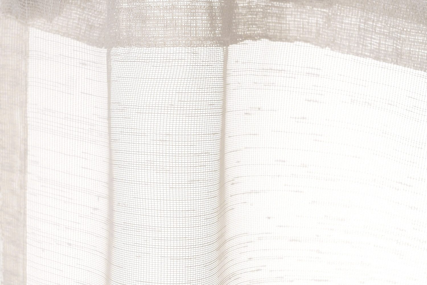 Home4You Scheibengardine, 140 x 50 cm, Creme, Polyester, Transparent (1 St), Schlaufen, transparent, Polyester