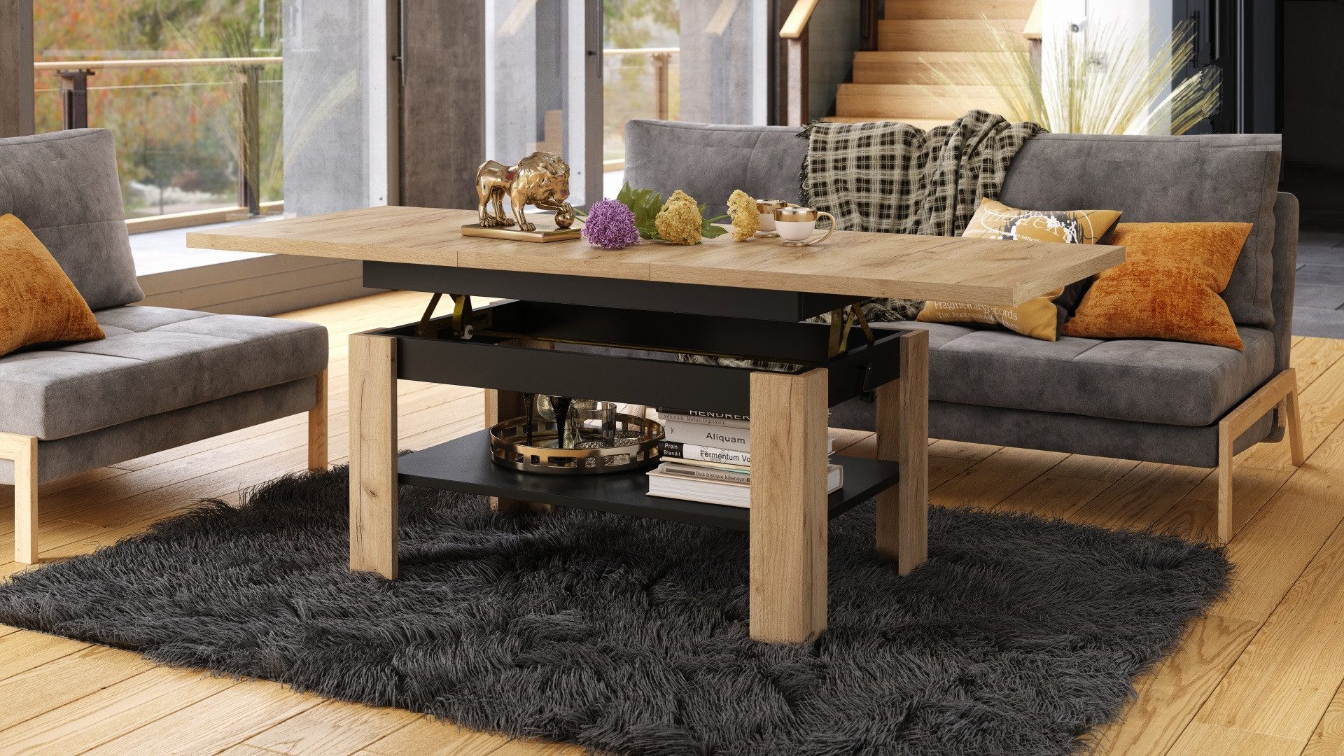 designimpex Couchtisch Design Rio stufenlos höhenverstellbar günstig online kaufen