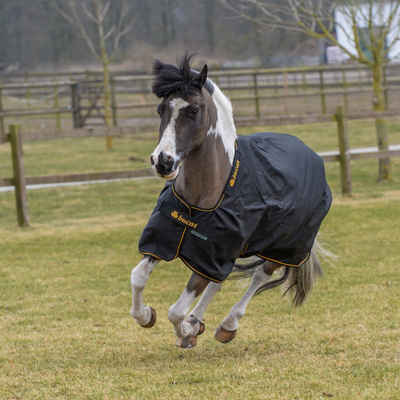 Bucas Pferde-Regendecke Bucas Irish Turnout Light 50g Classic 1200D - Pony - black/gold