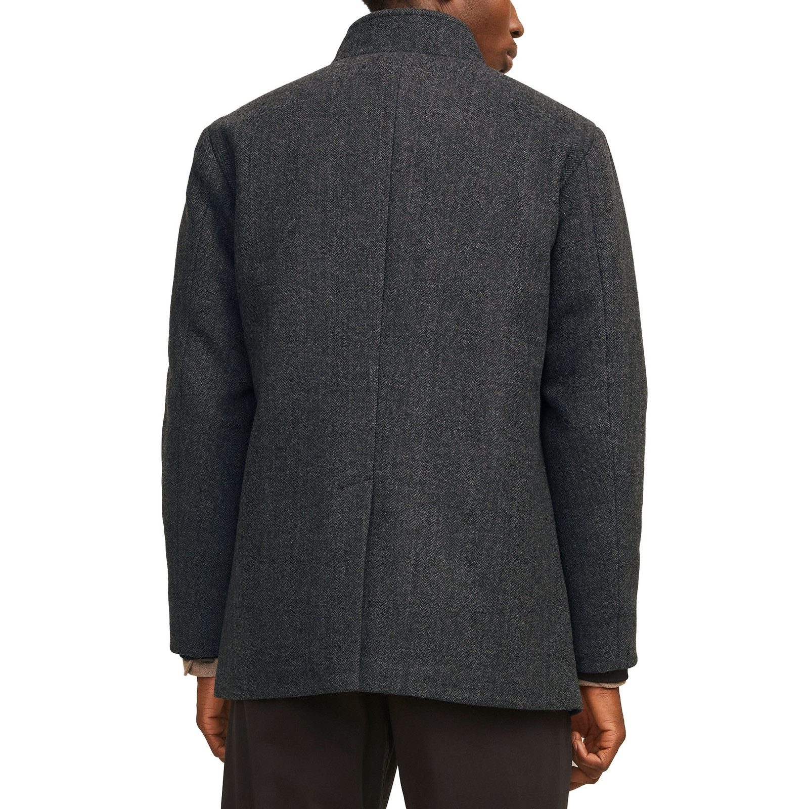 Jack & Jones Kurzmantel Wolljacke JJEHARRISON Wool Blend Jacket mit Herringbone-Muster – Bild 5 von 5
