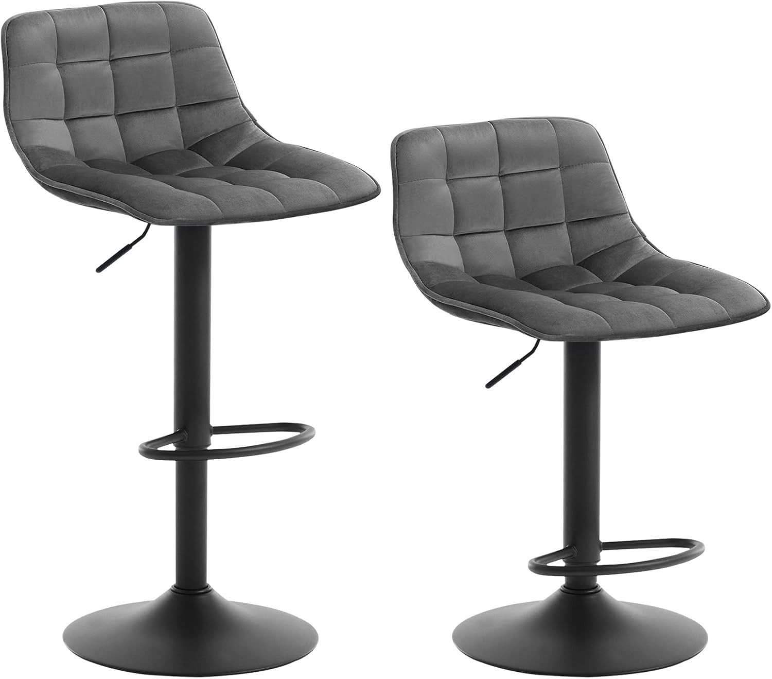 Woltu Barhocker (2 St), höhenverstellbar & 360° drehbar, Samt und Metall günstig online kaufen