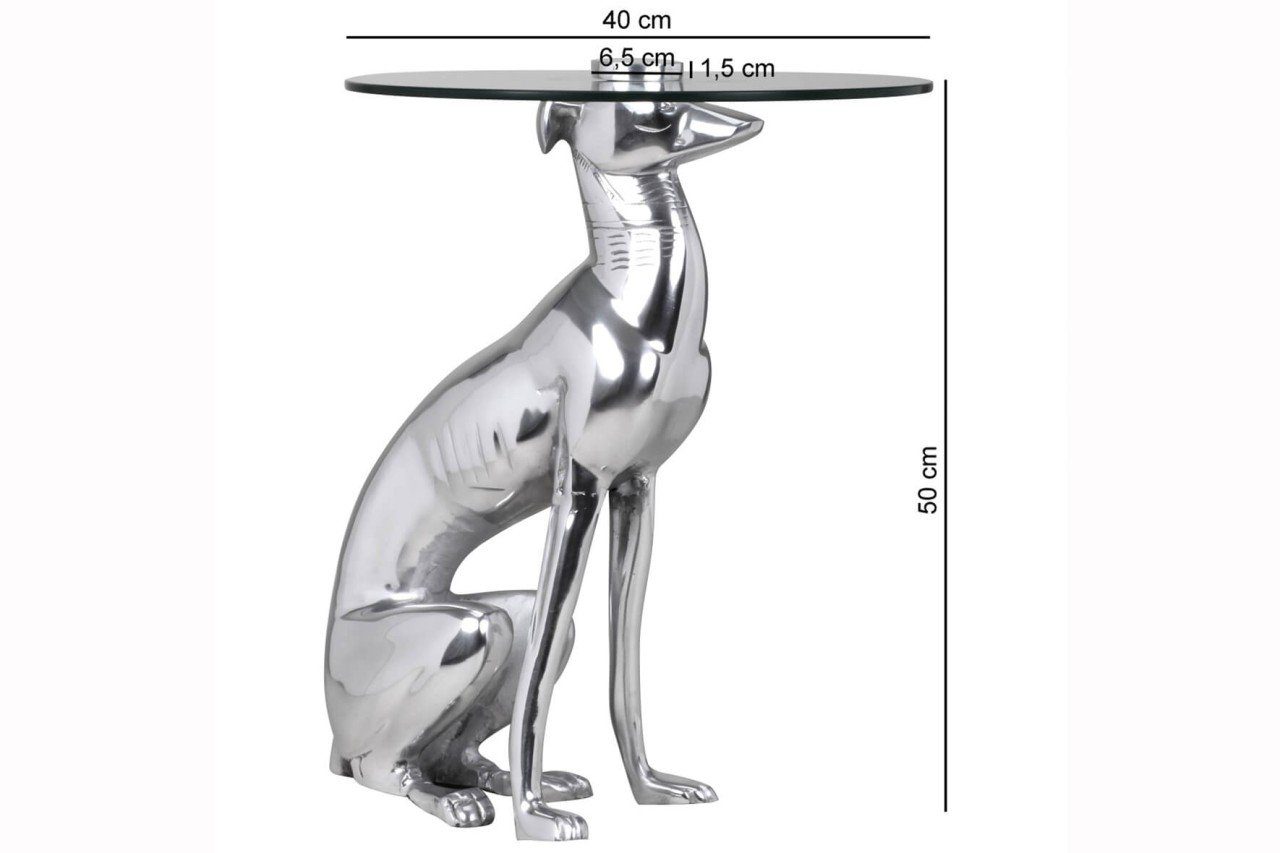 Aluminium DOG MALEEN tinkaro Beistelltisch Sofatisch Silber