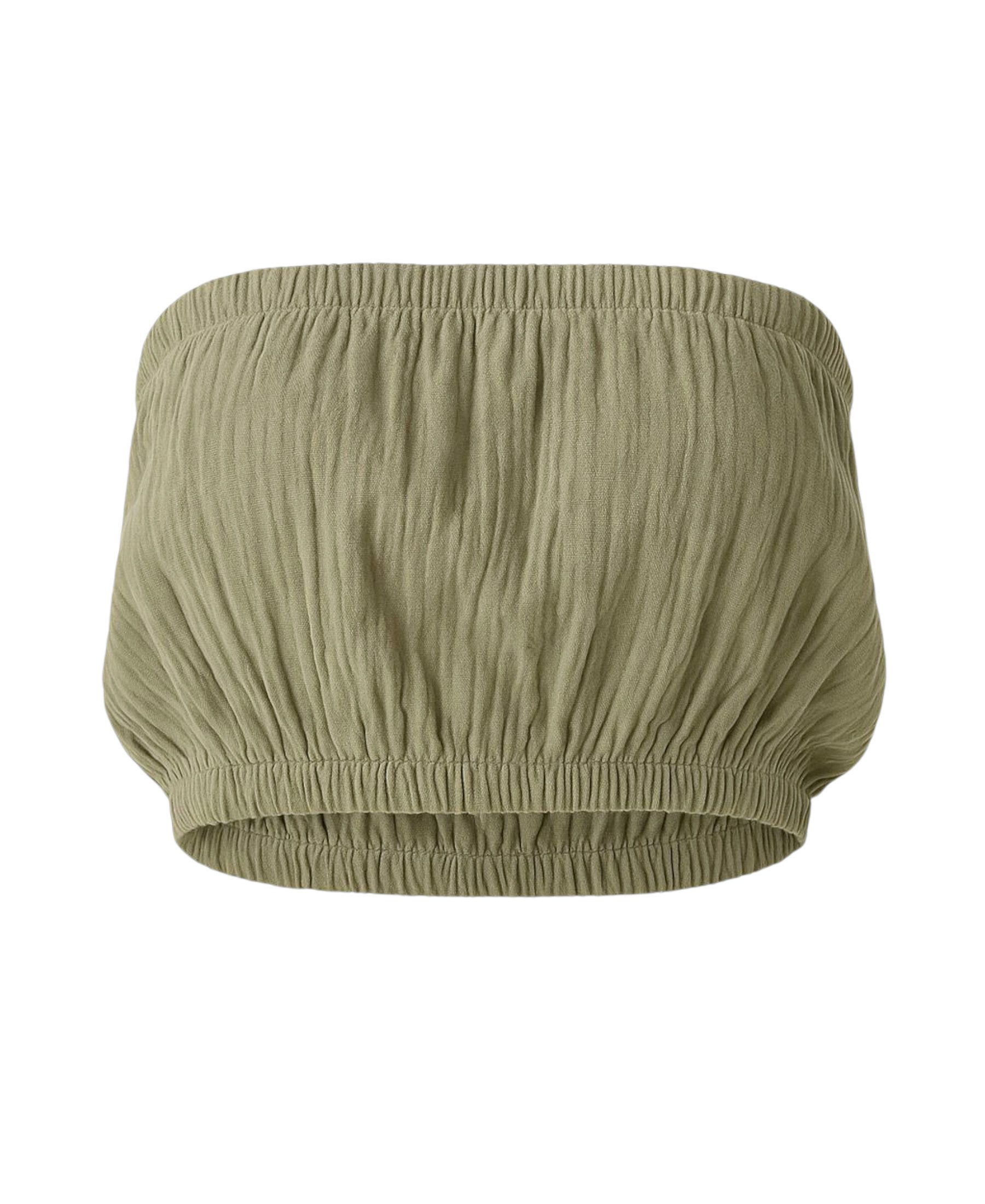WENOR Crop-Top Trägerloses Musselin-Oberteil mit Gummizug günstig online kaufen