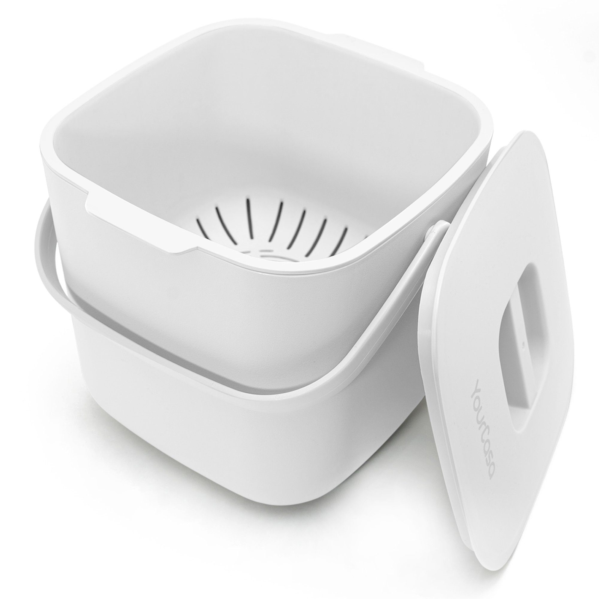 YourCasa Biomülleimer YourCasa® Biomülleimer Küche - Komposteimer für alltäglichen Biomüll, Mit Sieb, Spülmaschinenfest