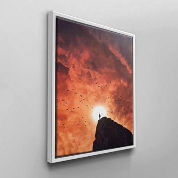 DOTCOMCANVAS® Leinwandbild, Natur Wandbild mit Aussicht & Sonnenuntergang von