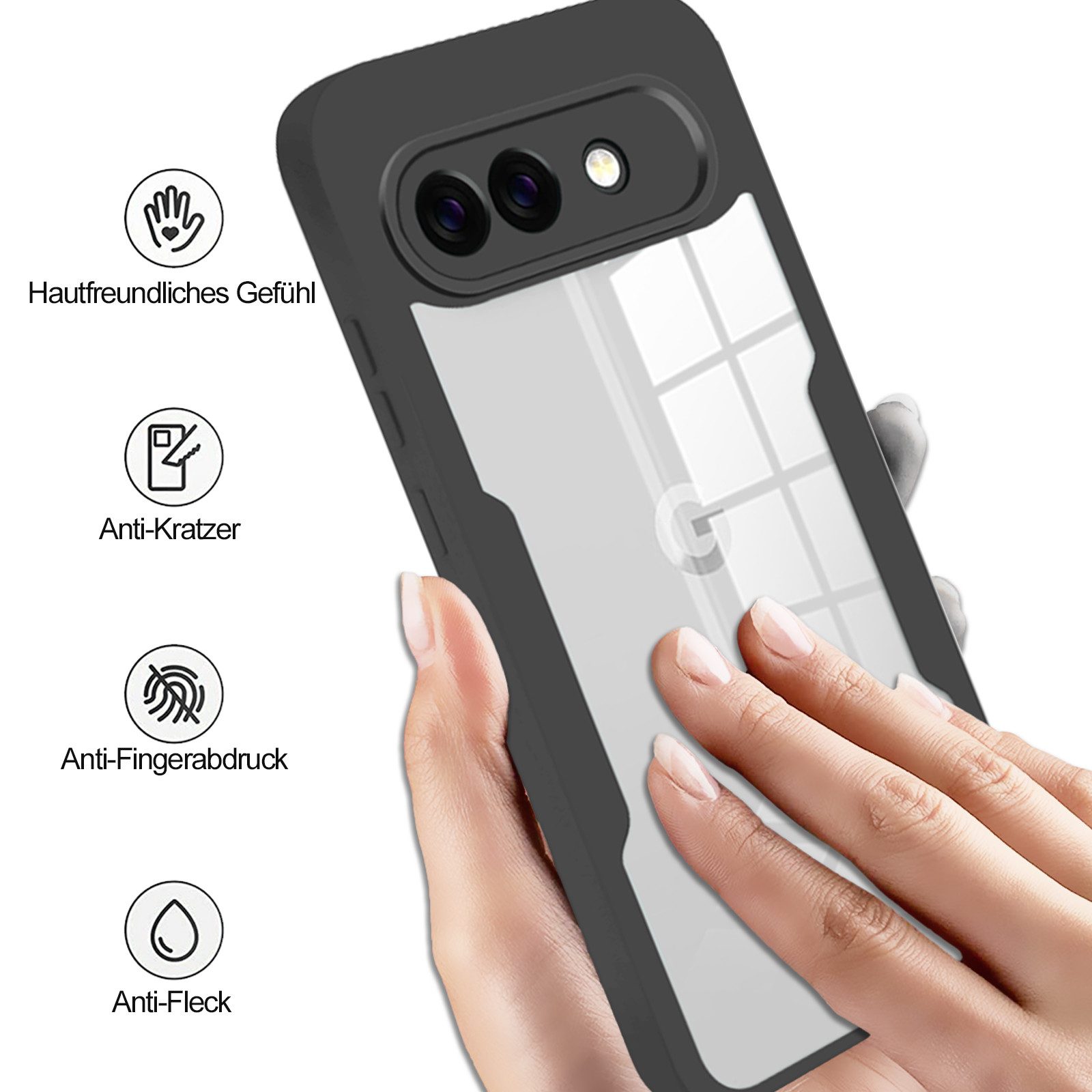 betterfon Handyhülle 360 Grad Schutzhülle für Google Pixel 10a - Full Body Case, Vollschutz Case mit integriertem Displayschutz und klarer Sicht – Bild 4 von 5