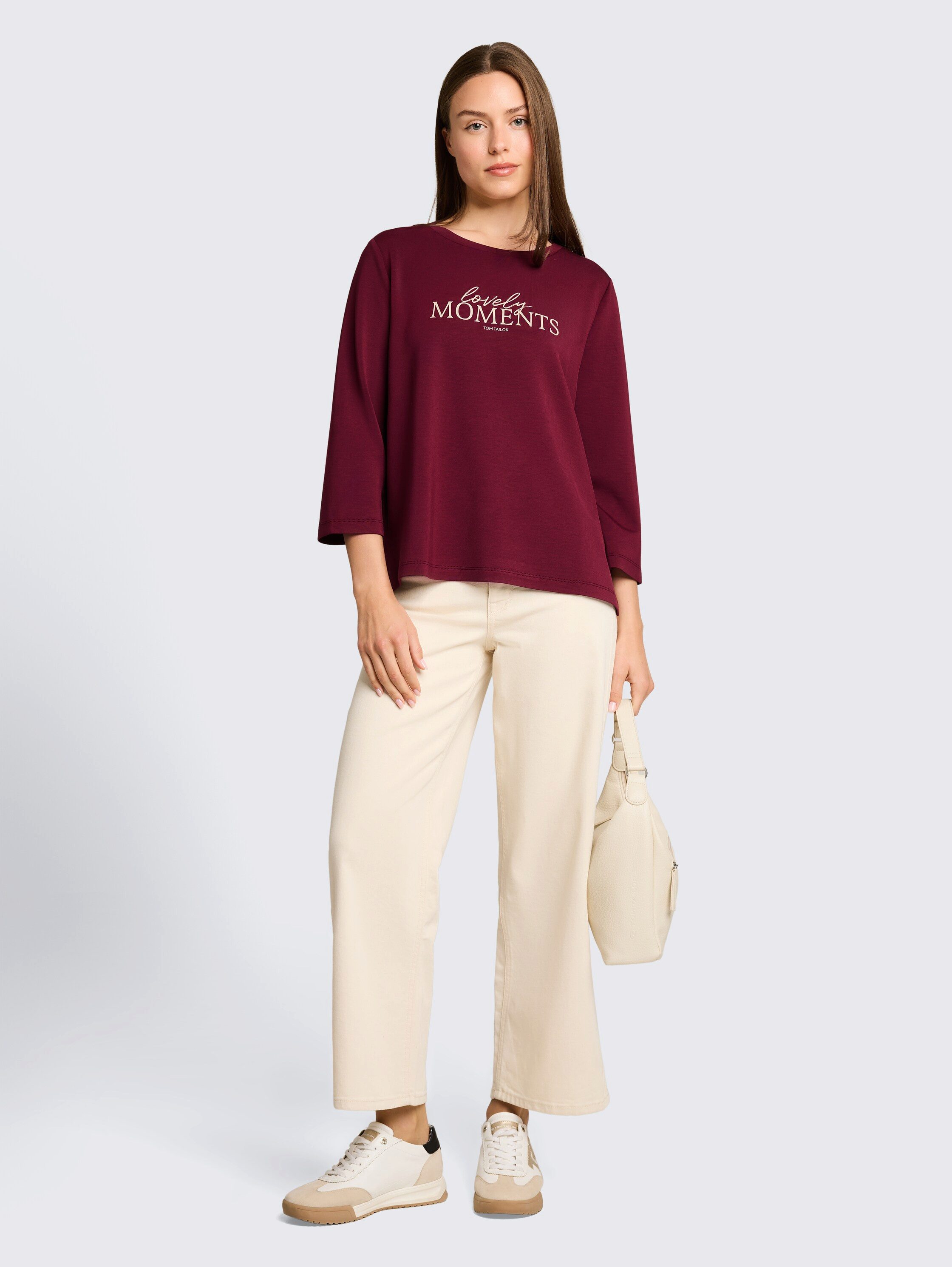 TOM TAILOR 3/4-Arm-Shirt Loose Somemrshirt mit Letter-Print – Bild 4 von 5