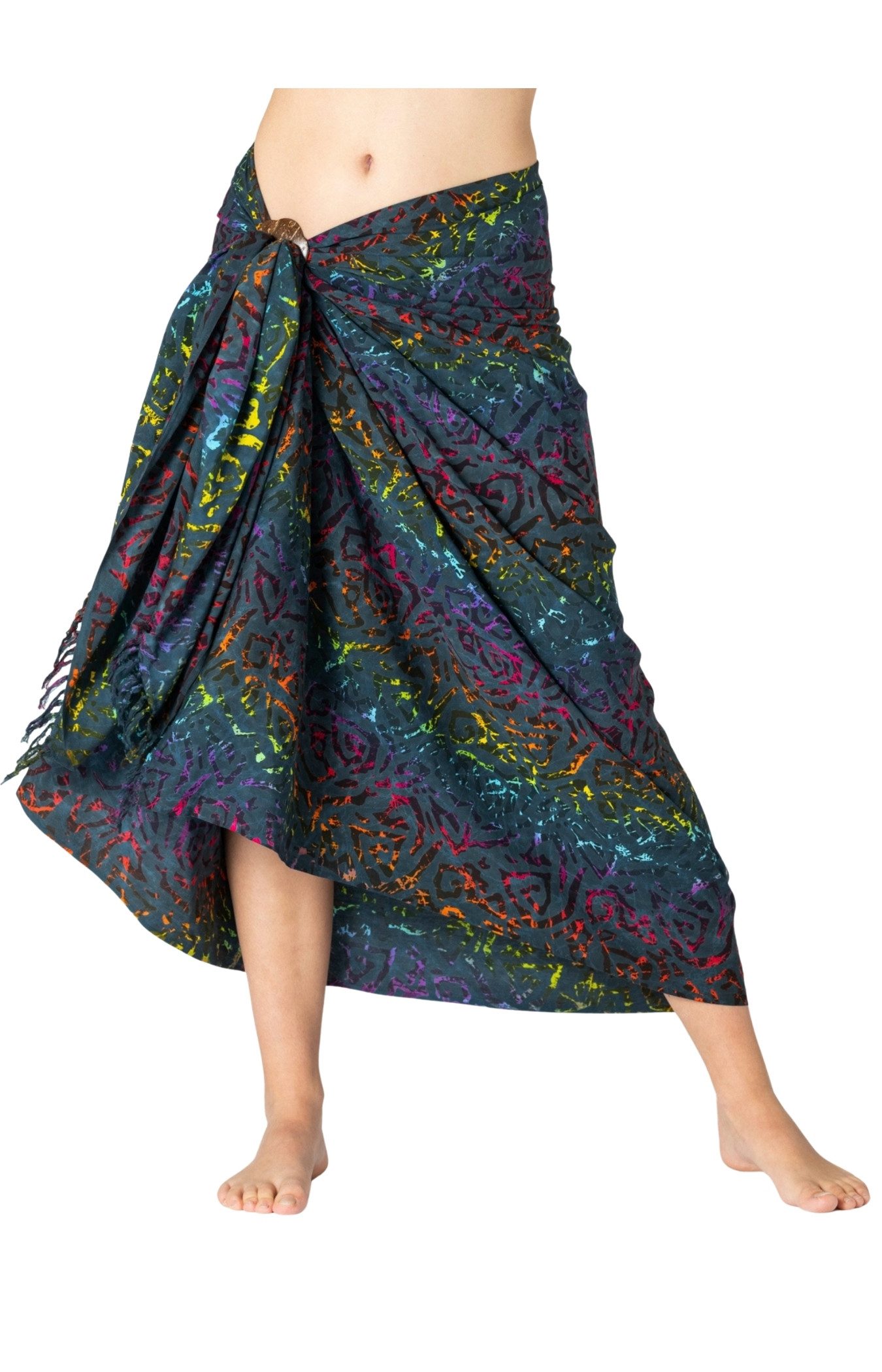 Sarong Pareo Tuch aus Viskose - blickdichtes Unisex Strandtuch & Wickelkleid