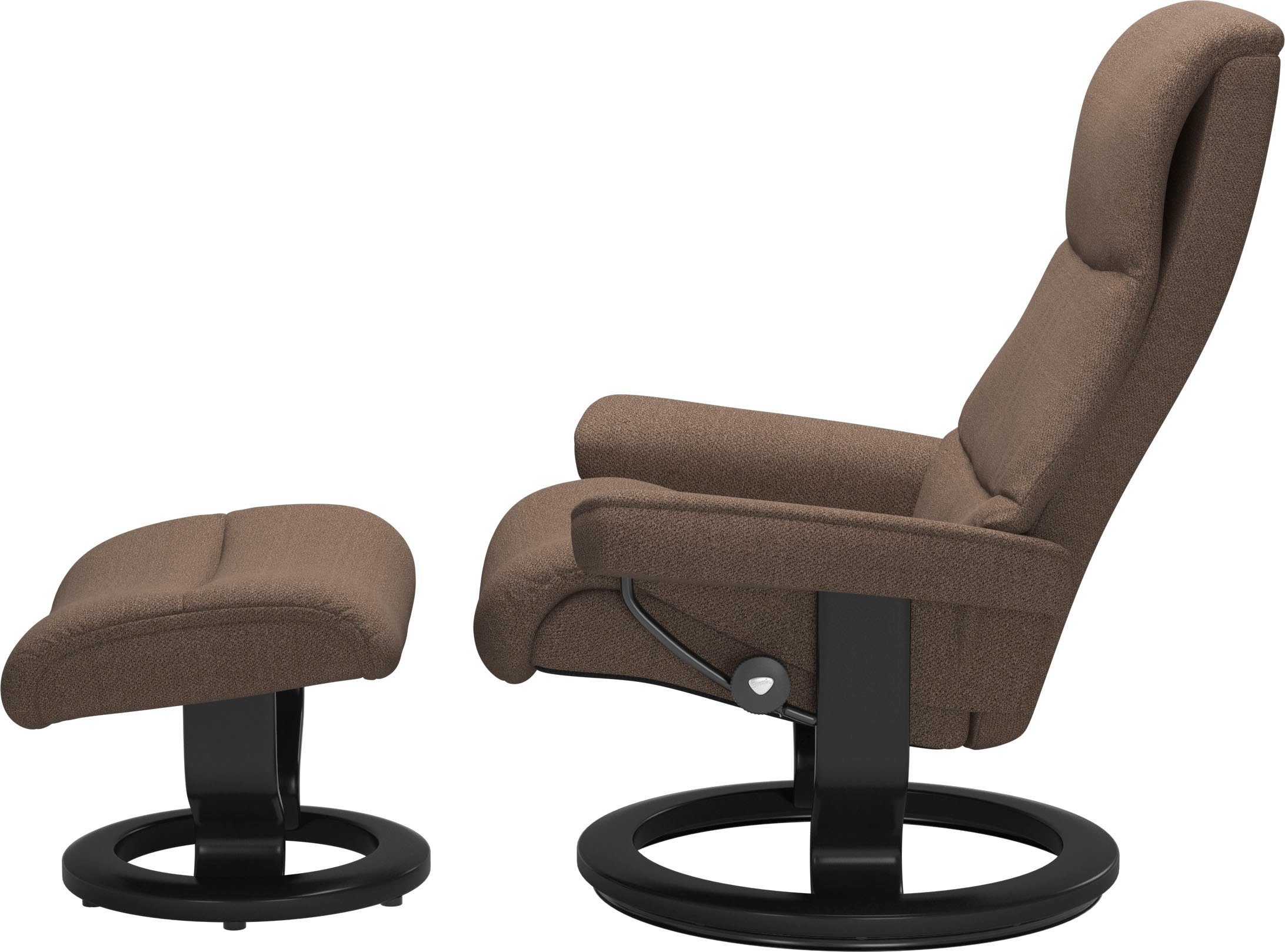 Relaxsessel Hocker), View Stressless® Größe Classic L,Gestell mit Base, mit Schwarz (Set, Relaxsessel