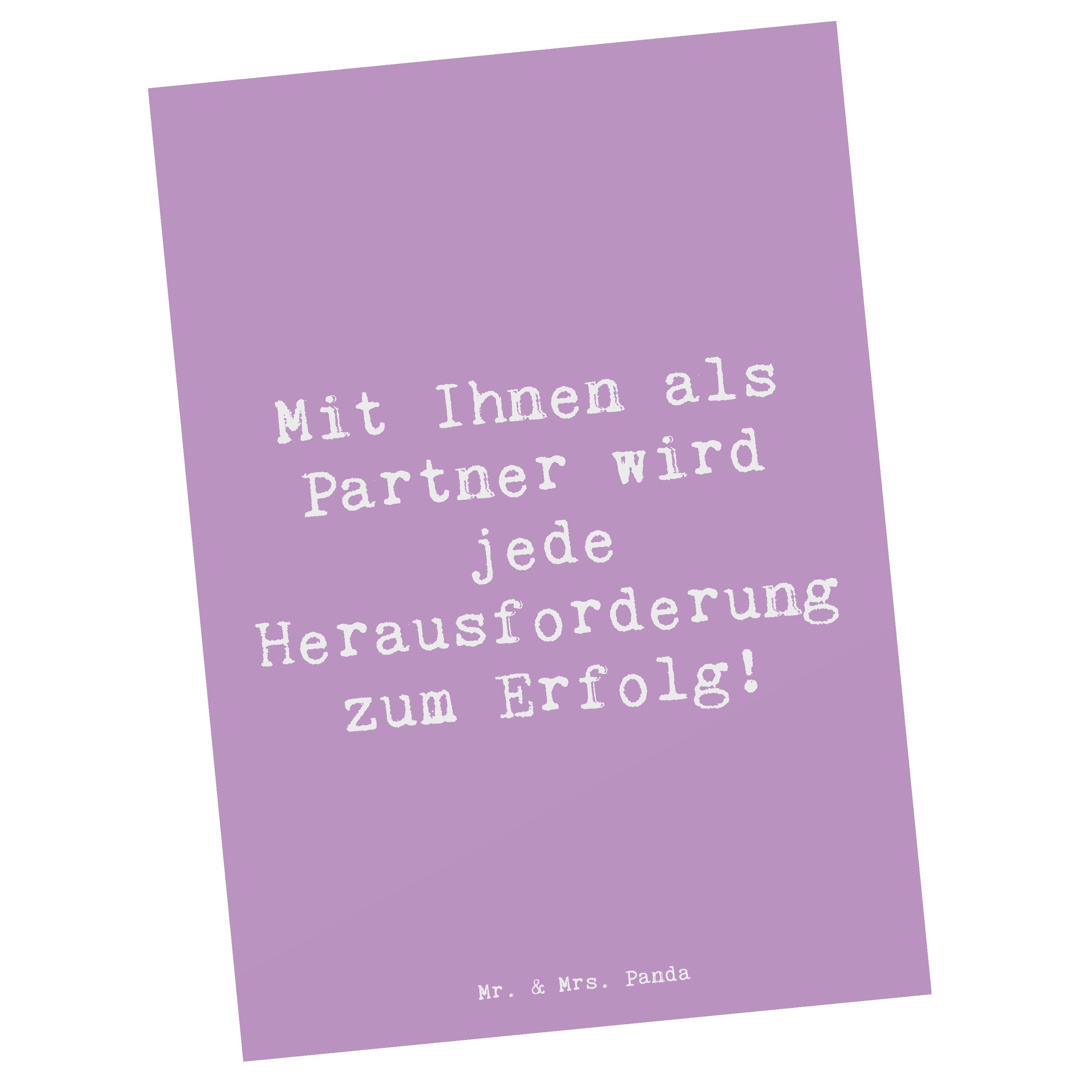 Postkarte Erfolgreiche Geschäftspartner - Lavendeltraum - Geschenk, Unterstützu