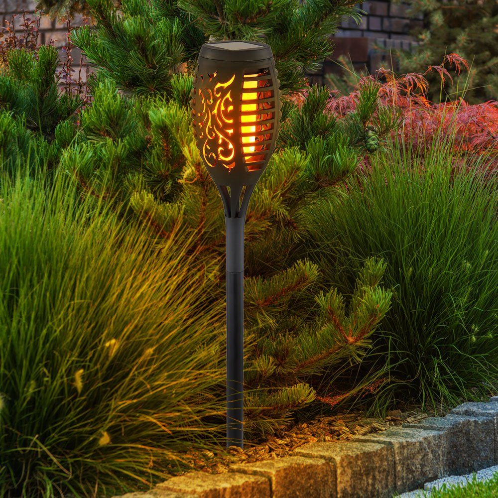 etc-shop LED Außen-Stehlampe, verbaut, fest Außen Gartendeko LED-Leuchtmittel Fackeln für Gartenfackel, LED Warmweiß, Solarlampen