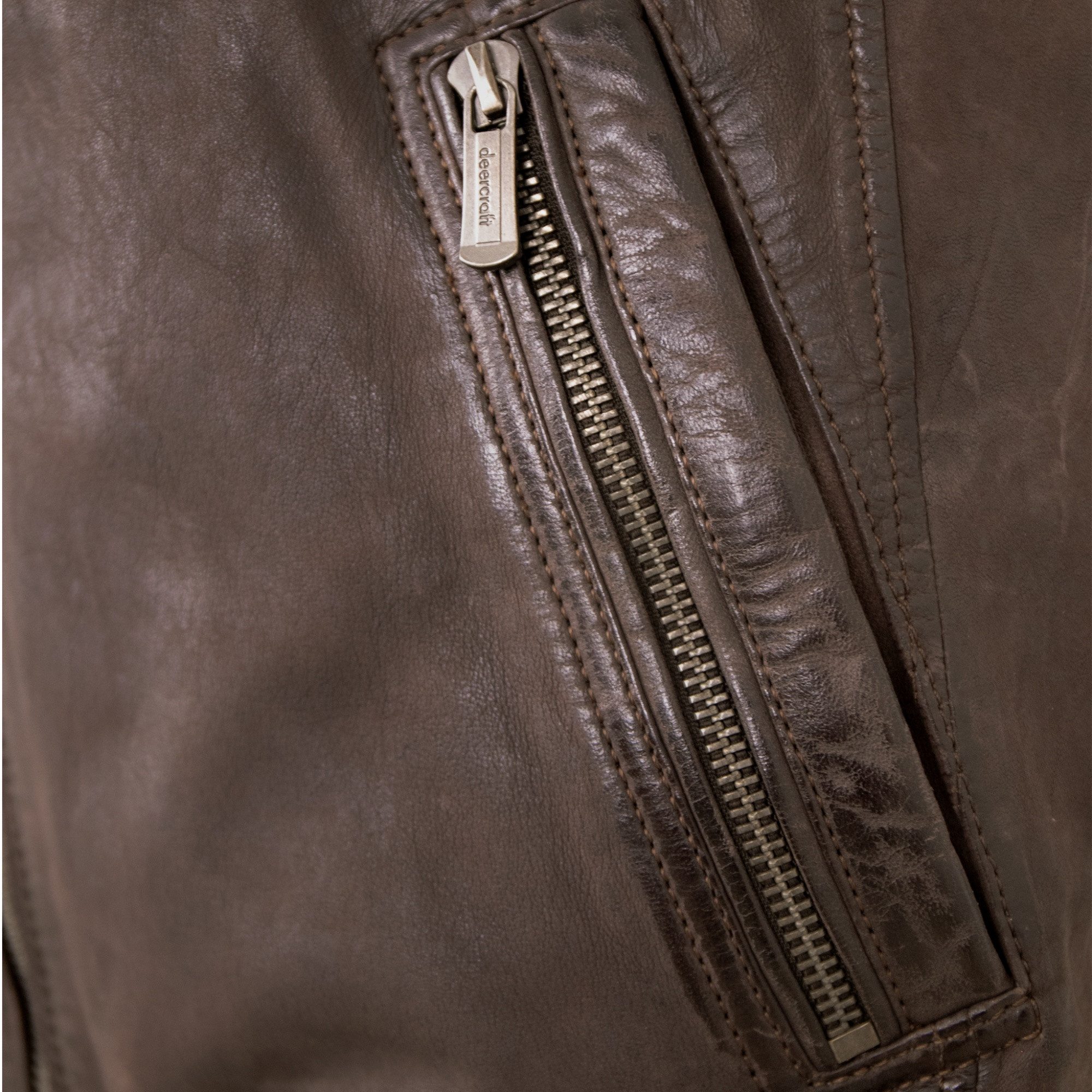 Deercraft Lederweste DMCork Deercraft - Herren Lederweste Lammnubuk dunkelbraun