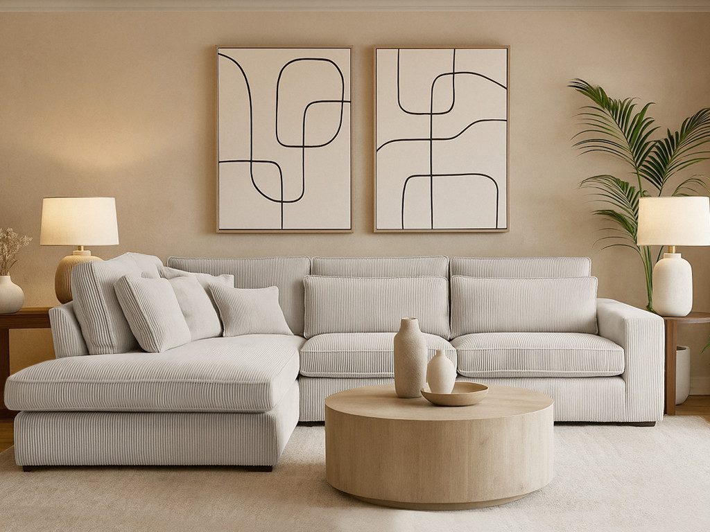 Beautysofa Ecksofa mit dekorativen Kissen PARMA, im modernes Design, klassische Polsterecke inklusive Wellenfedern, Ottomane links oder rechts wählbar