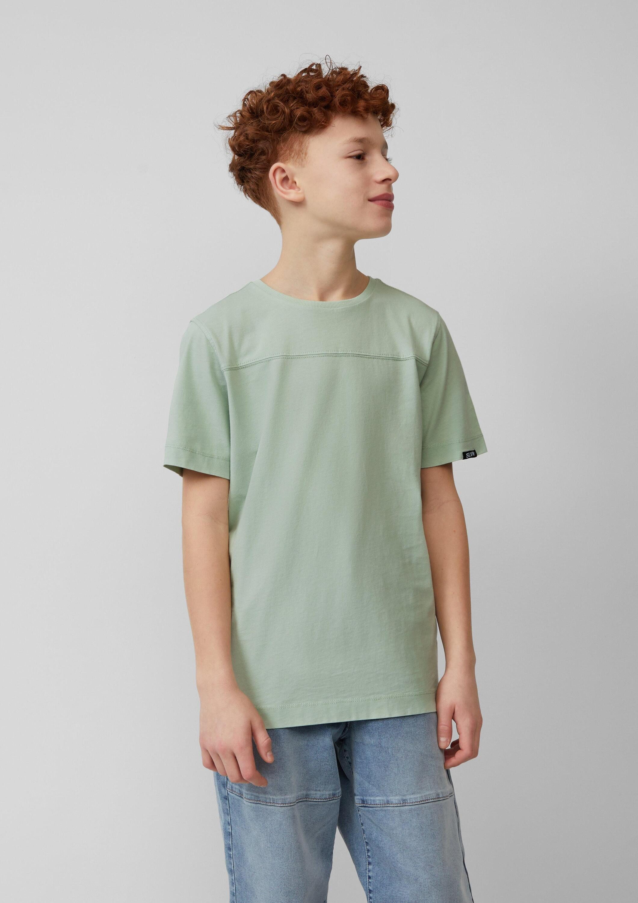 s.Oliver Kurzarmshirt T-Shirt Gewaschenes T-Shirt mit Teilungsnähten