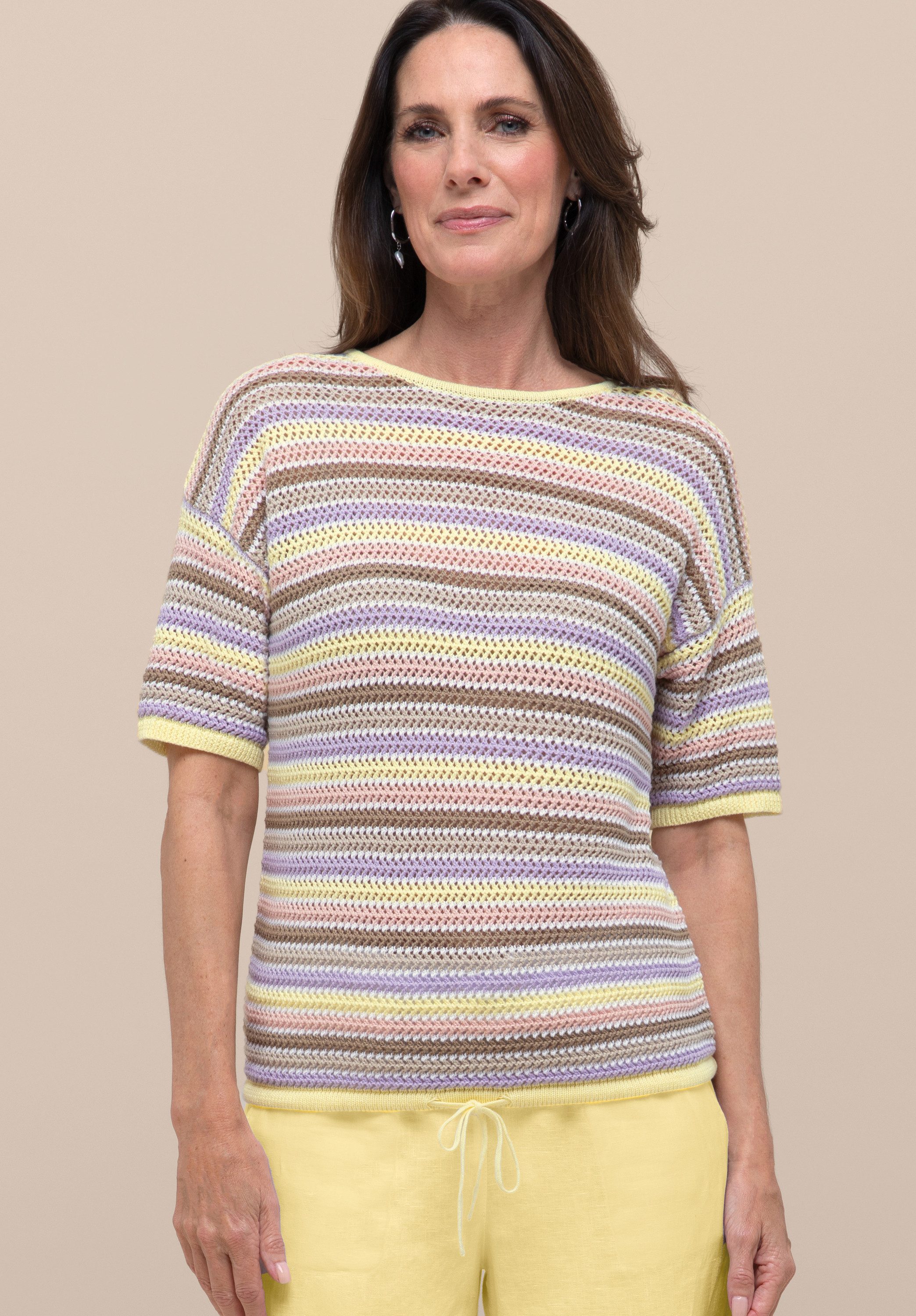 bianca Strickpullover OLINDE in modischem Streifenlook in Trendfarben