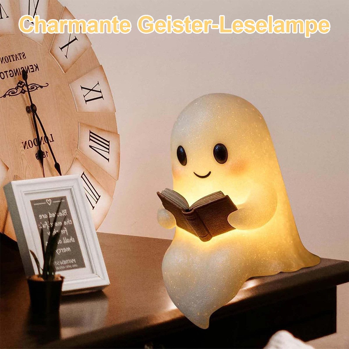 Novzep LED Nachtlicht Geister Lampe – LED Leselampe Geist 22cm aus Harz, 3D günstig online kaufen
