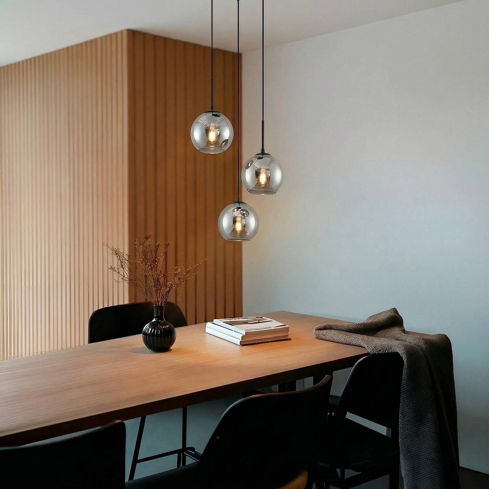 Lindby Hängeleuchte Jurian, Glas Alu IP20, 3 x 15 W LED