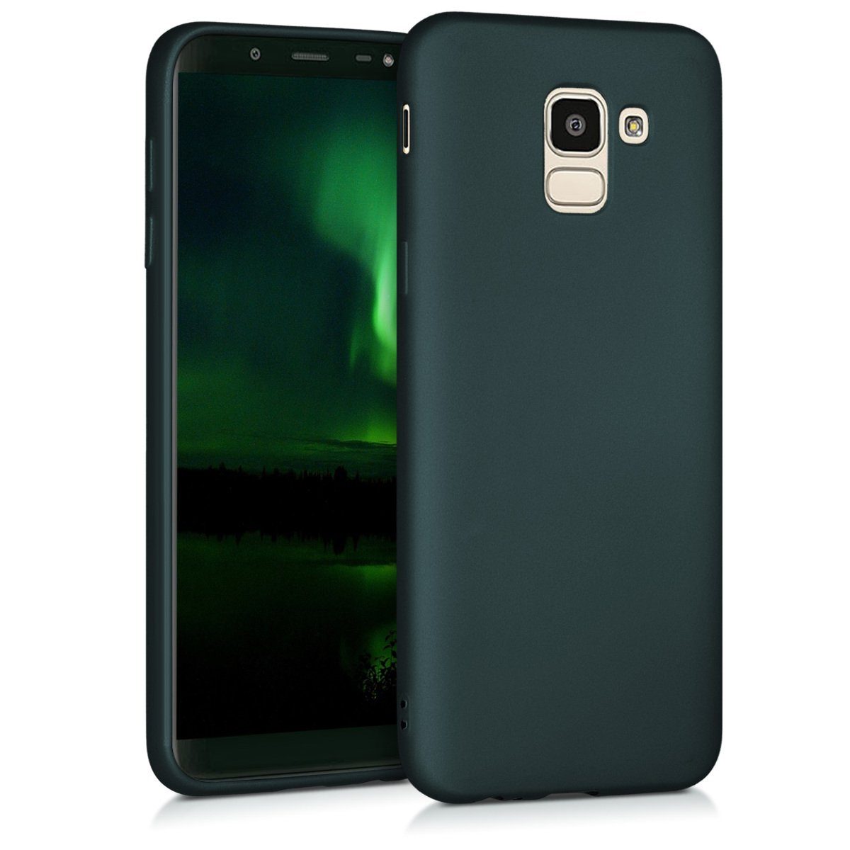 kwmobile Handyhülle Handyhülle für Samsung Galaxy J6 Hülle, Silikon Case metallisch schimmernd - Schutzhülle Cover