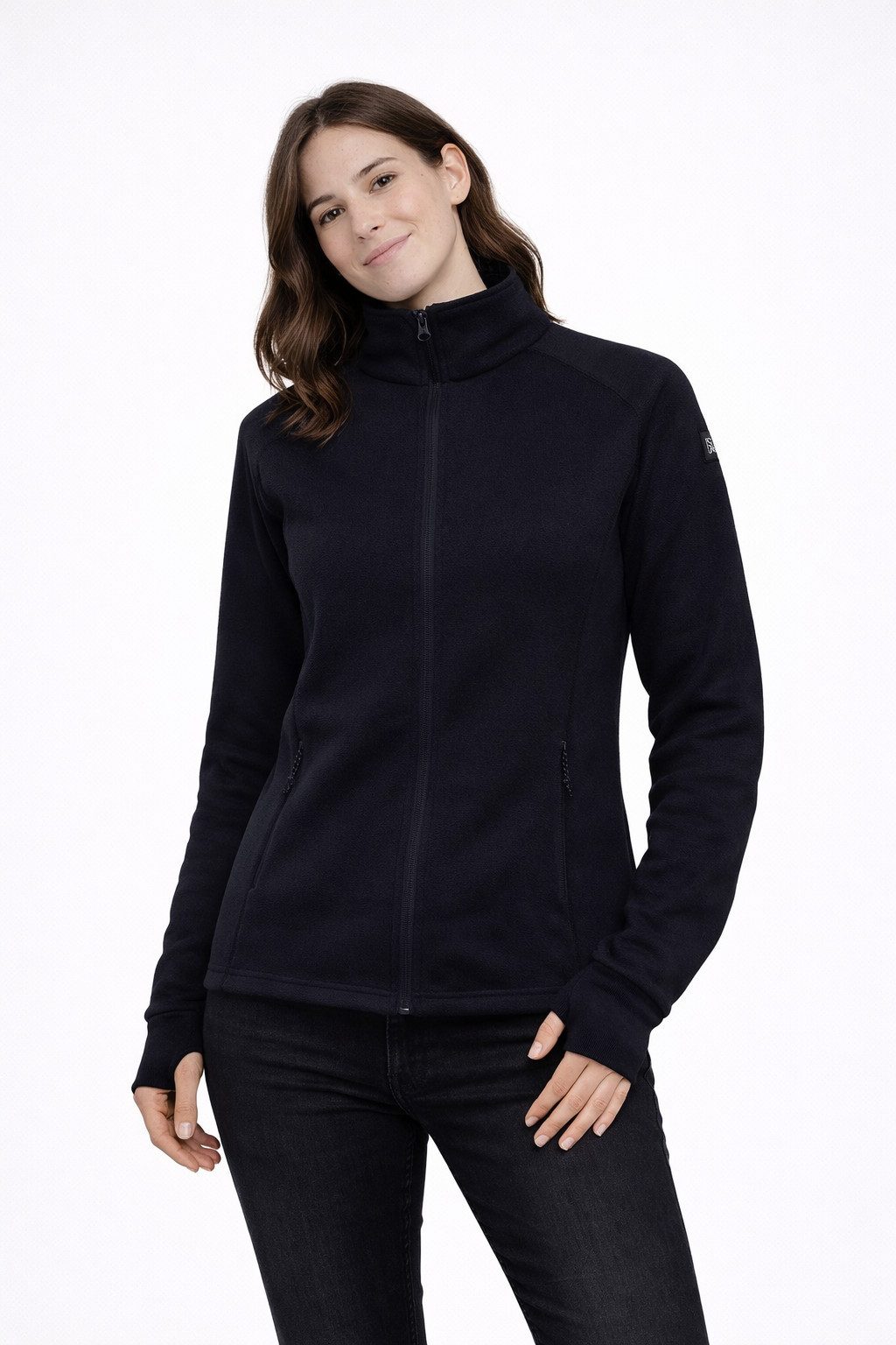 Skratta Fleecejacke Damen Strickfleecejacke ohne Kapuze Liska