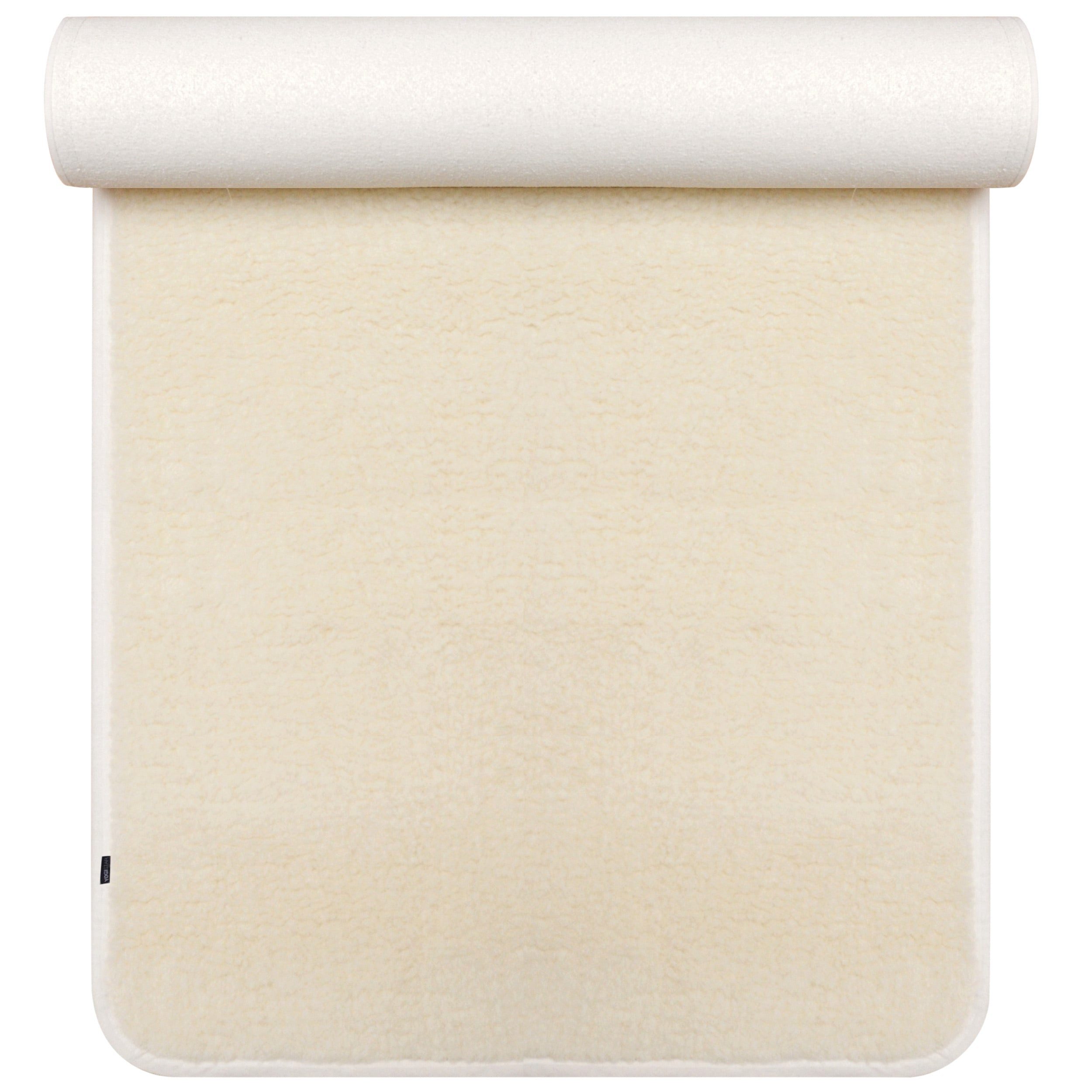 Yogistar Yogamatte Yogamatte yogimat® natur - Schurwolle - umsäumt (Standard, 1-St., Standard), Extra warm, weich & flauschig – die Wohlfühl-Yogamatte für alle