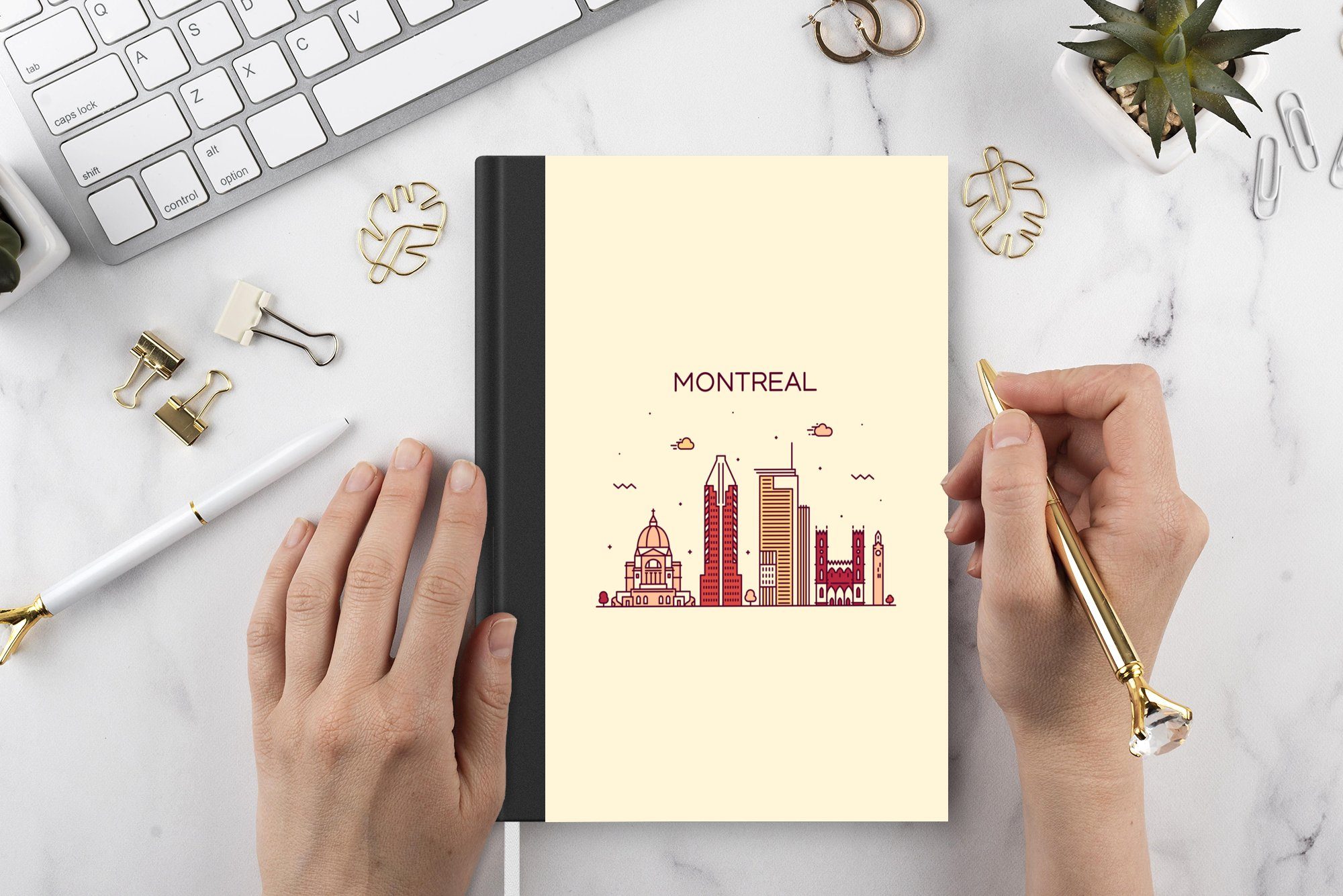 Notizbuch 98 Skyline, Notizheft, Haushaltsbuch MuchoWow Merkzettel, Seiten, Kanada - - Montreal Journal, A5, Tagebuch,