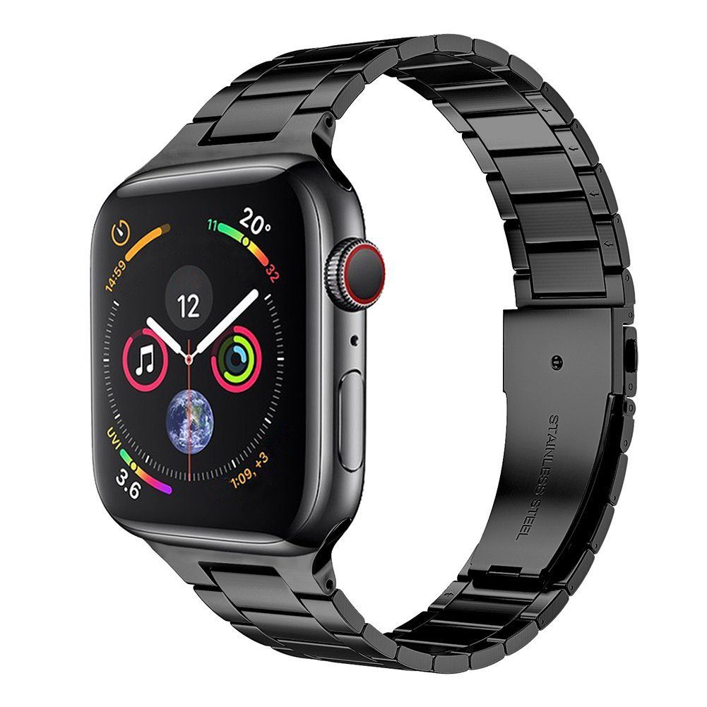 YSDYM Smartwatch-Armband Armband Kompatibel 44mm 5 7 Armbänder Uhrenarmband, Apple Watch Schwarz 6 watch 7 Serie SE 42mm,Metall mit 45mm iWatch für 45mm, apple 4 armband