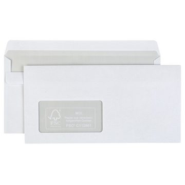 Idena Briefumschlag Idena 10220 - Briefumschläge lang, 75 g/m², selbstklebend, mit Fenster