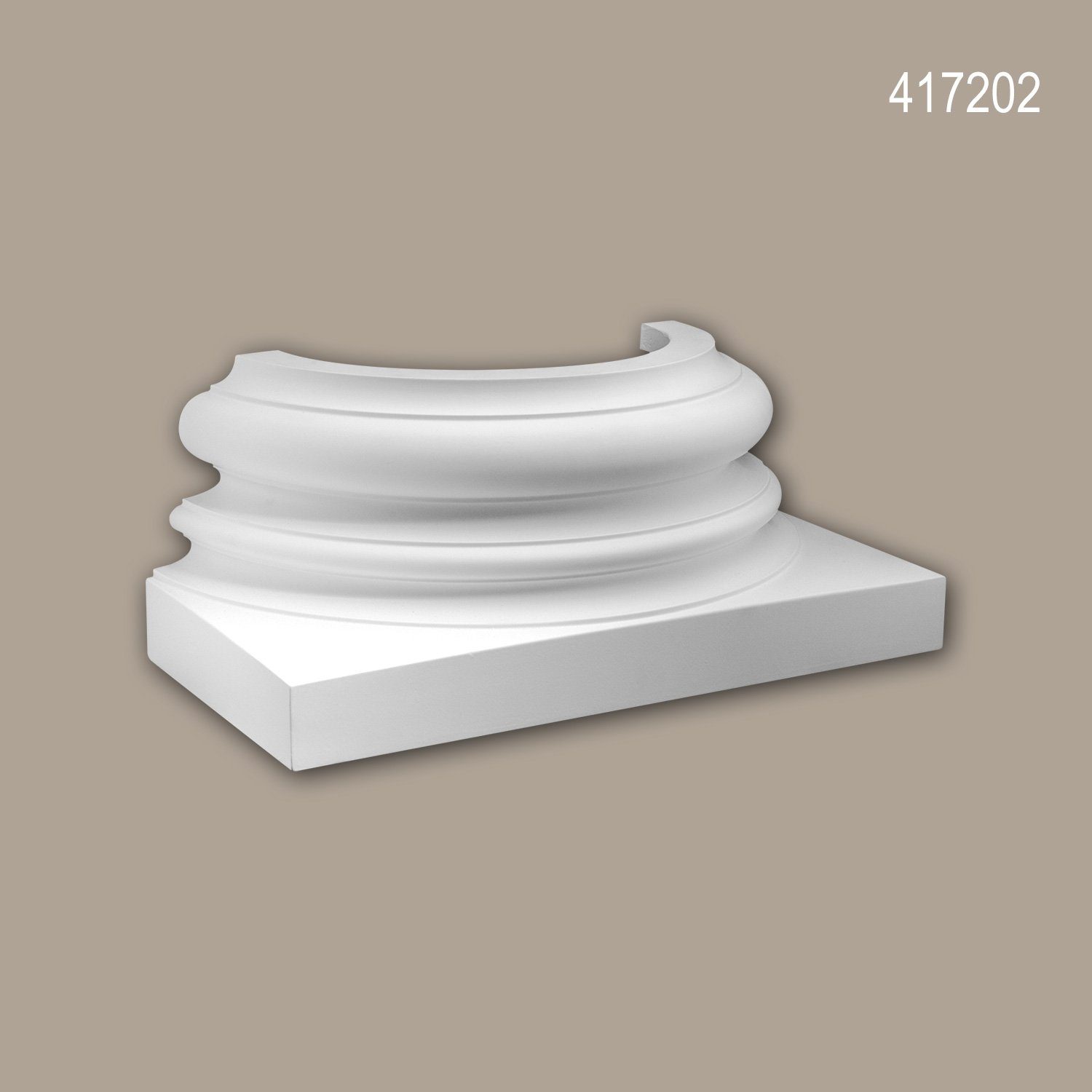 Profhome Wanddekoobjekt 417202 (Halbsäulen Sockel, 1 St., Fassadenstuck, Säule, Zierelement, Außenstuck), weiß, vorgrundiert, für Fassadendekoration, Stil: Ionisch
