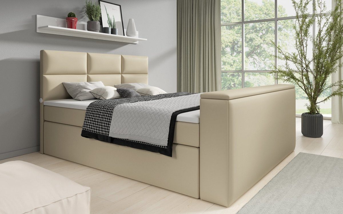 Luxusbetten24 Boxspringbett Carre, mit TV Lift, günstig online kaufen