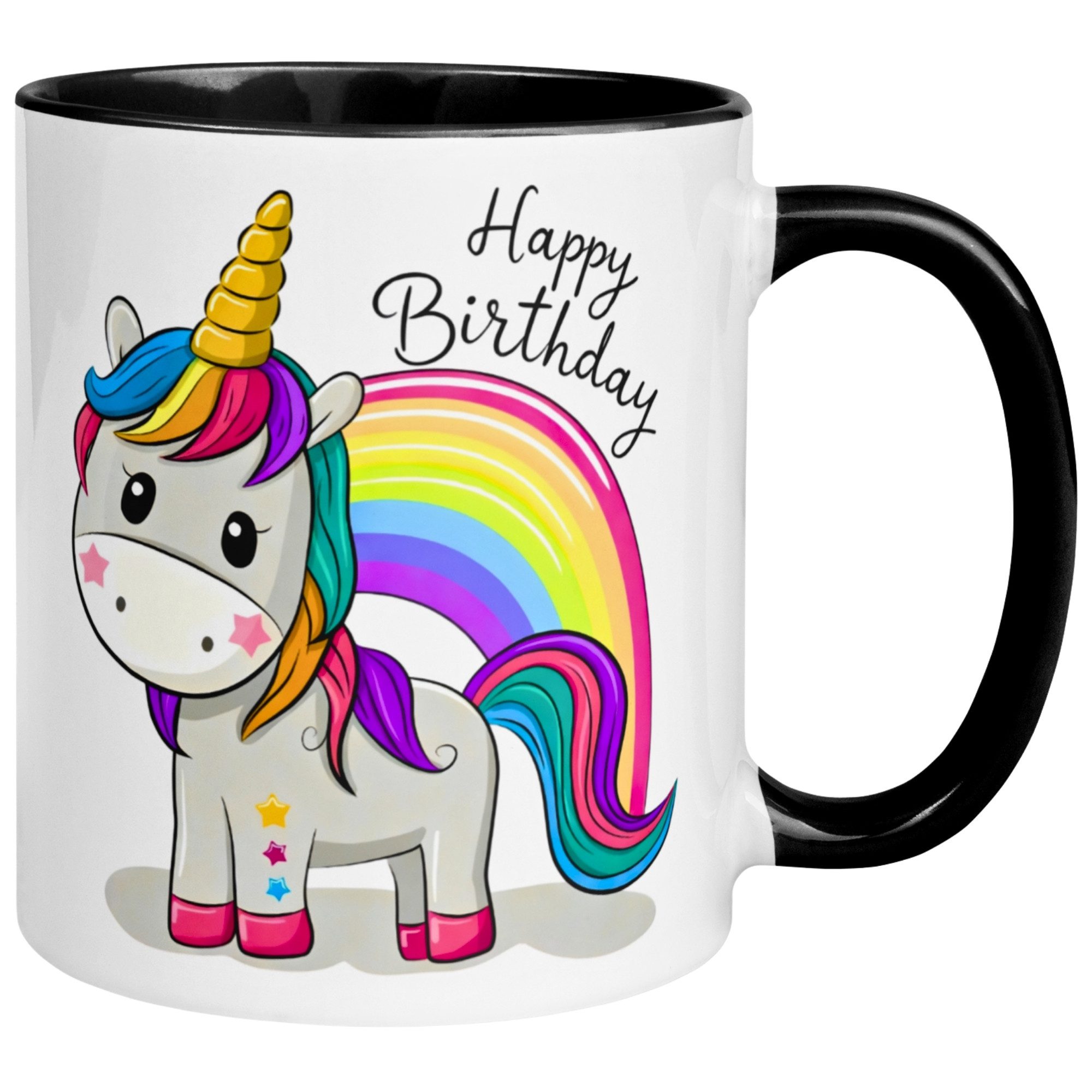 Momentals Tasse Geburtstag – Happy Birthday Einhorn – Geschenk Junge Mädchen Frau Mann, Gratis Versand · Links-&Rechtshänder · Spülmaschinenfest